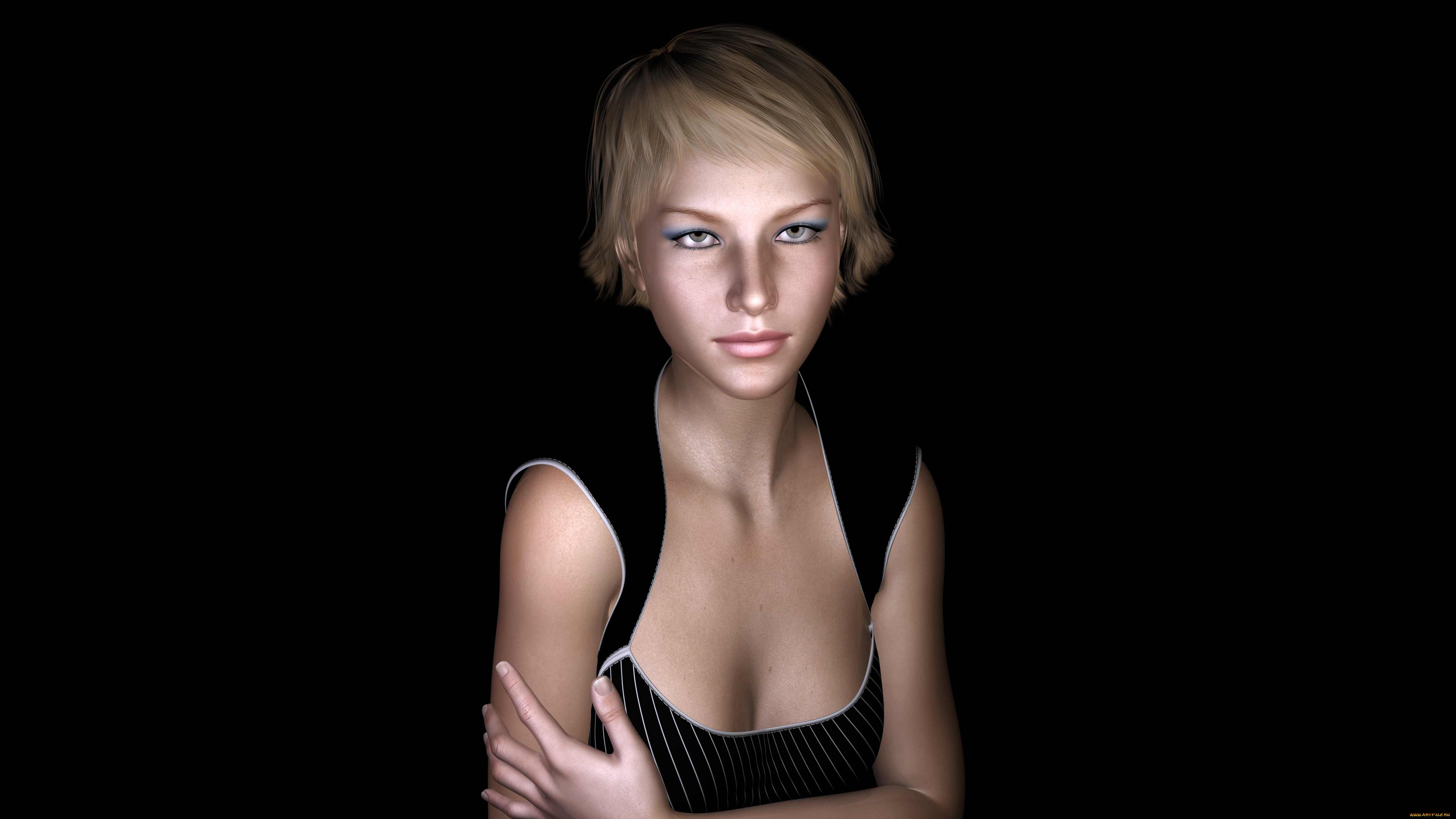 3д, графика, люди, , people, девушка, взгляд, фон