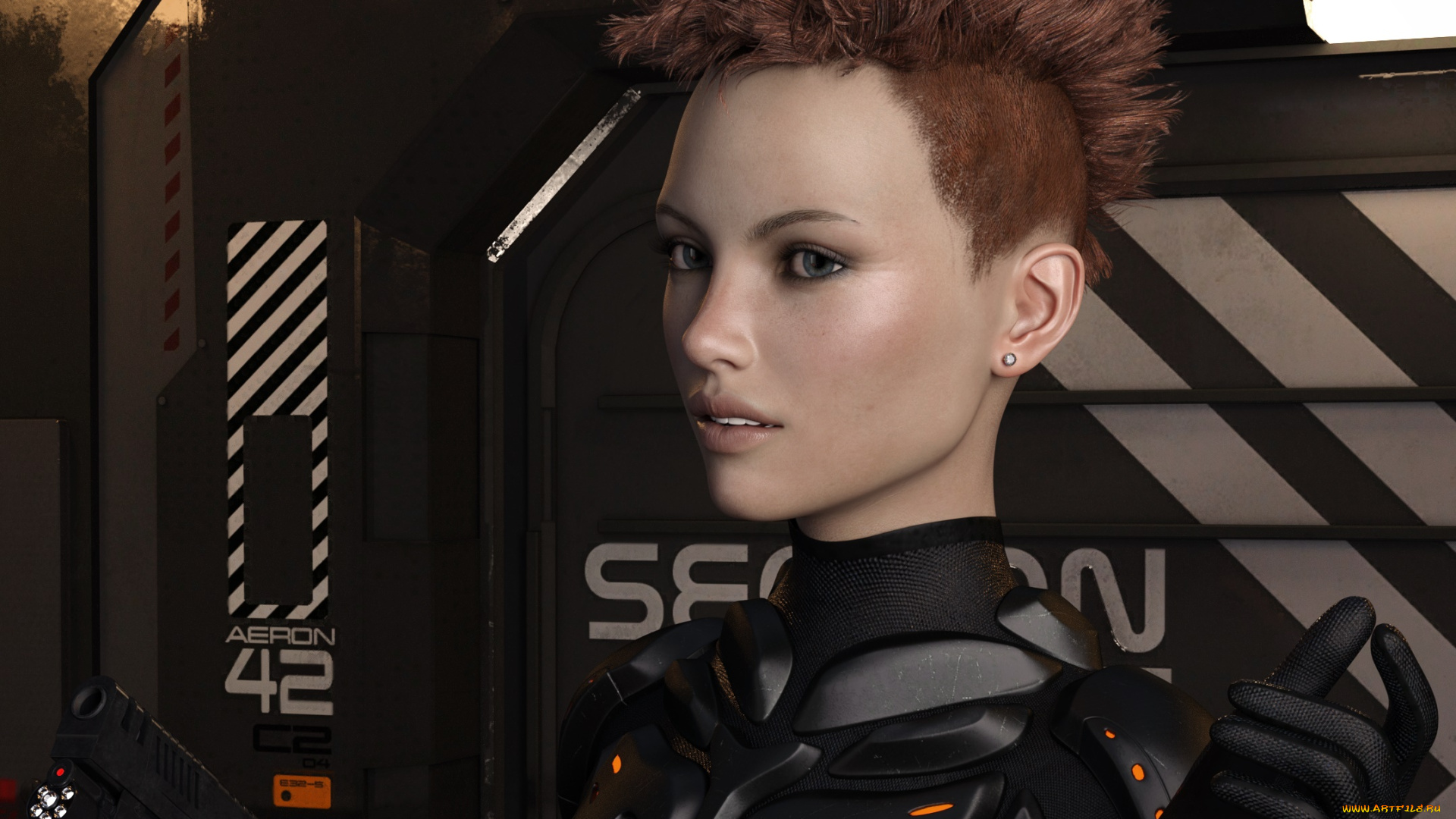 3д, графика, фантазия, , fantasy, фон, взгляд, девушка