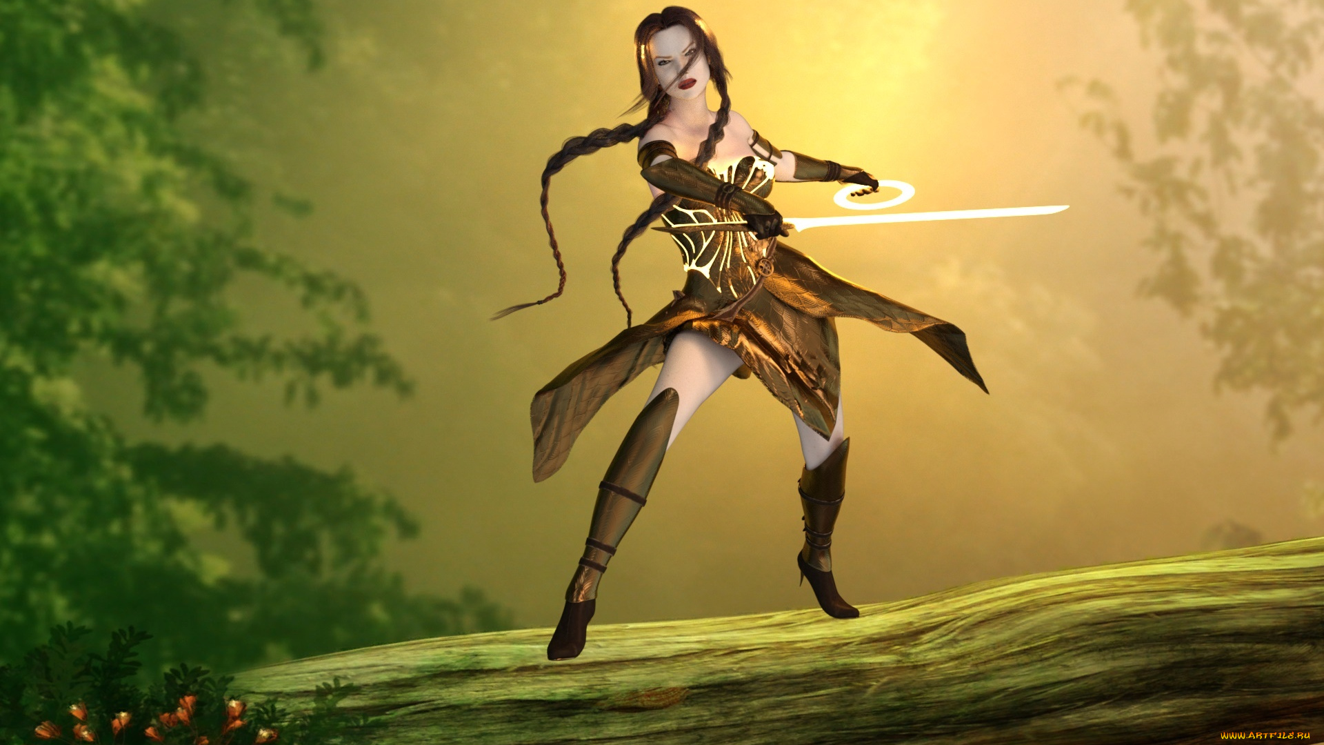 3д, графика, фантазия, , fantasy, взгляд, девушка, фон