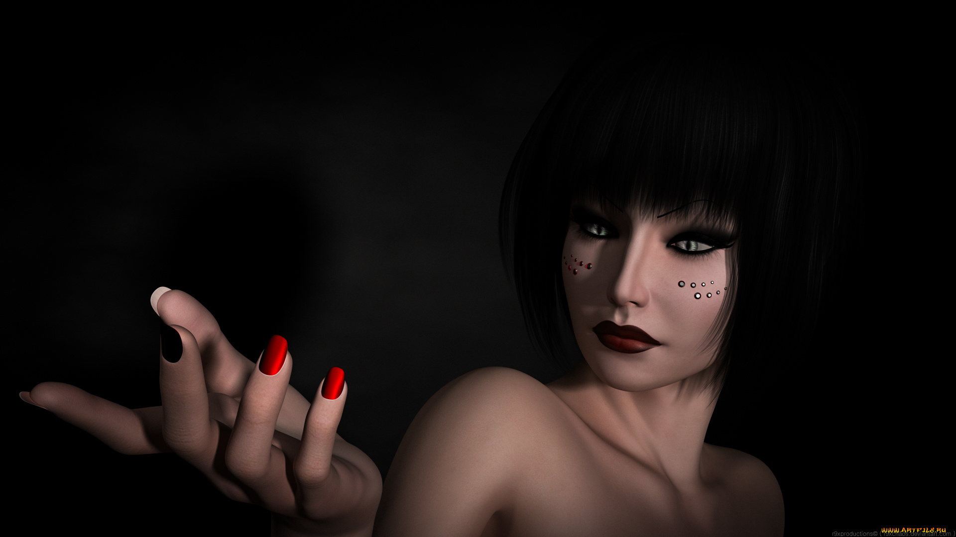 3д, графика, портрет, , portraits, девушка, взгляд, фон