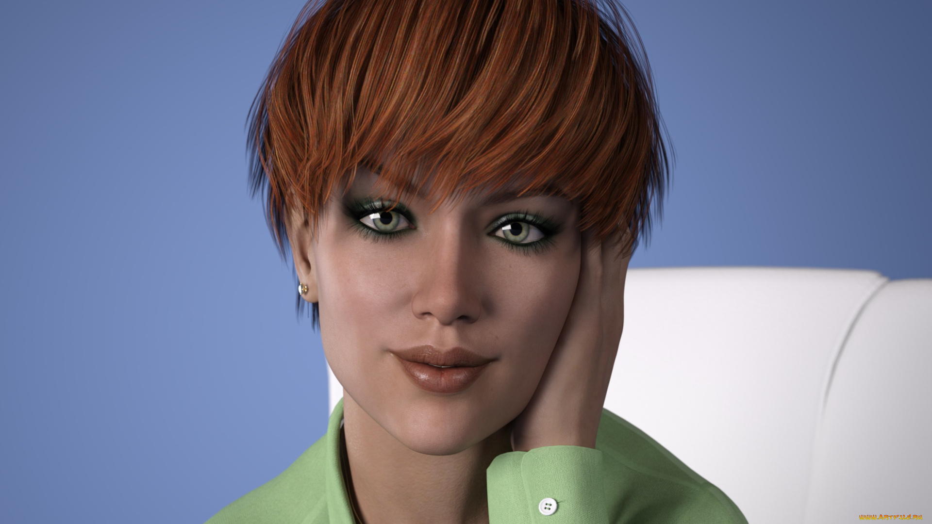 3д, графика, портрет, , portraits, фон, взгляд, девушка