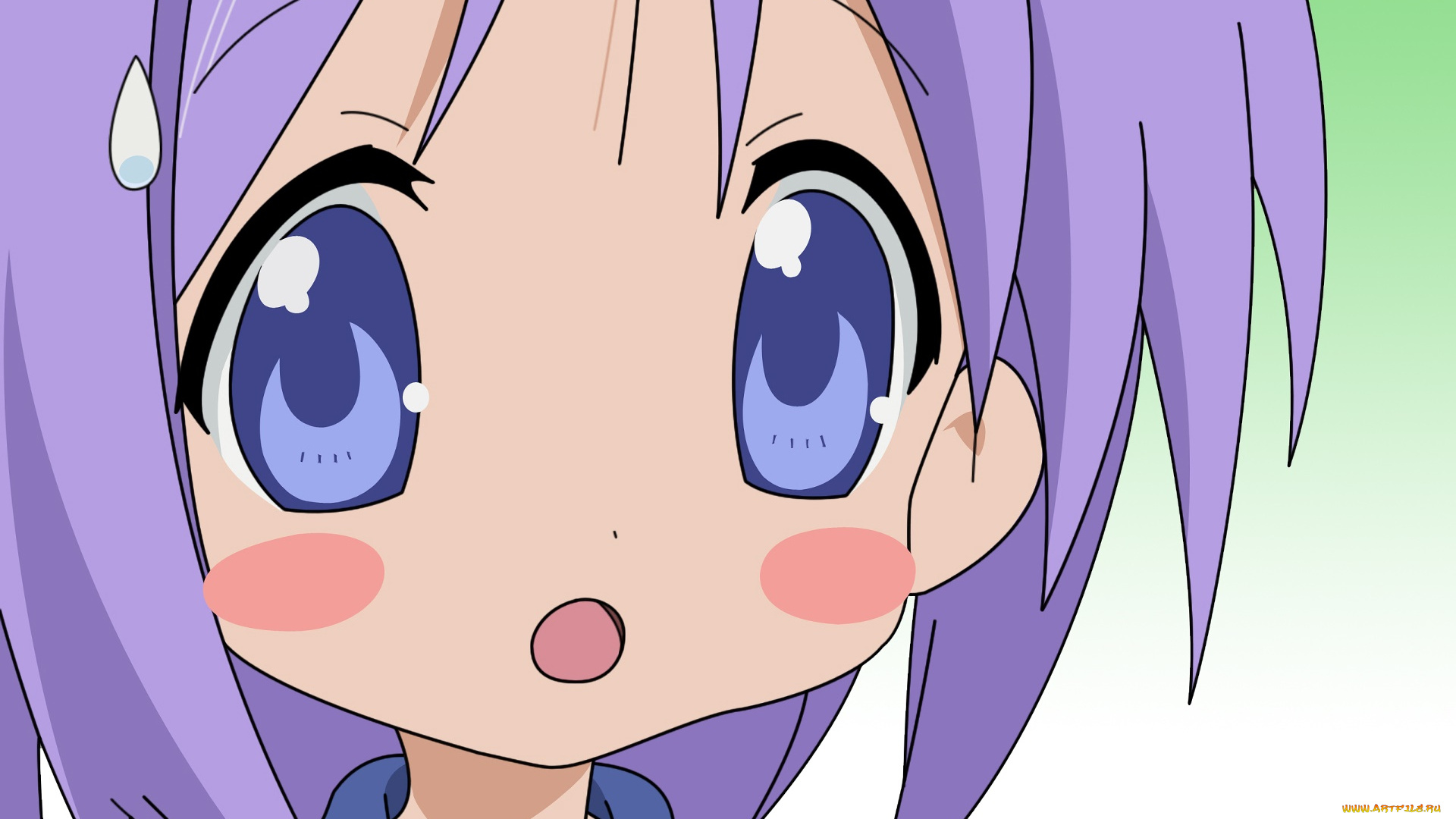 аниме, lucky, star, фон, девушка, взгляд