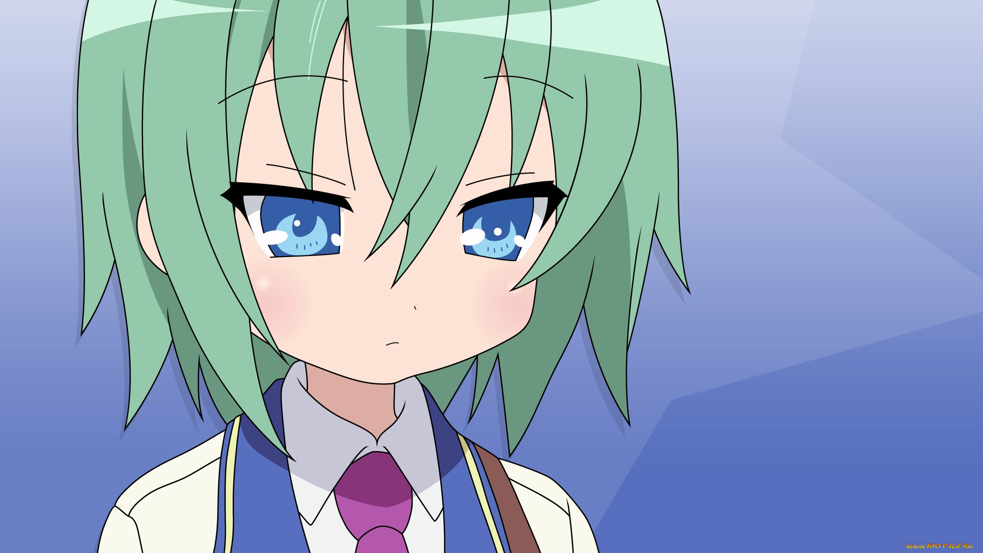 аниме, lucky, star, фон, взгляд, девушка