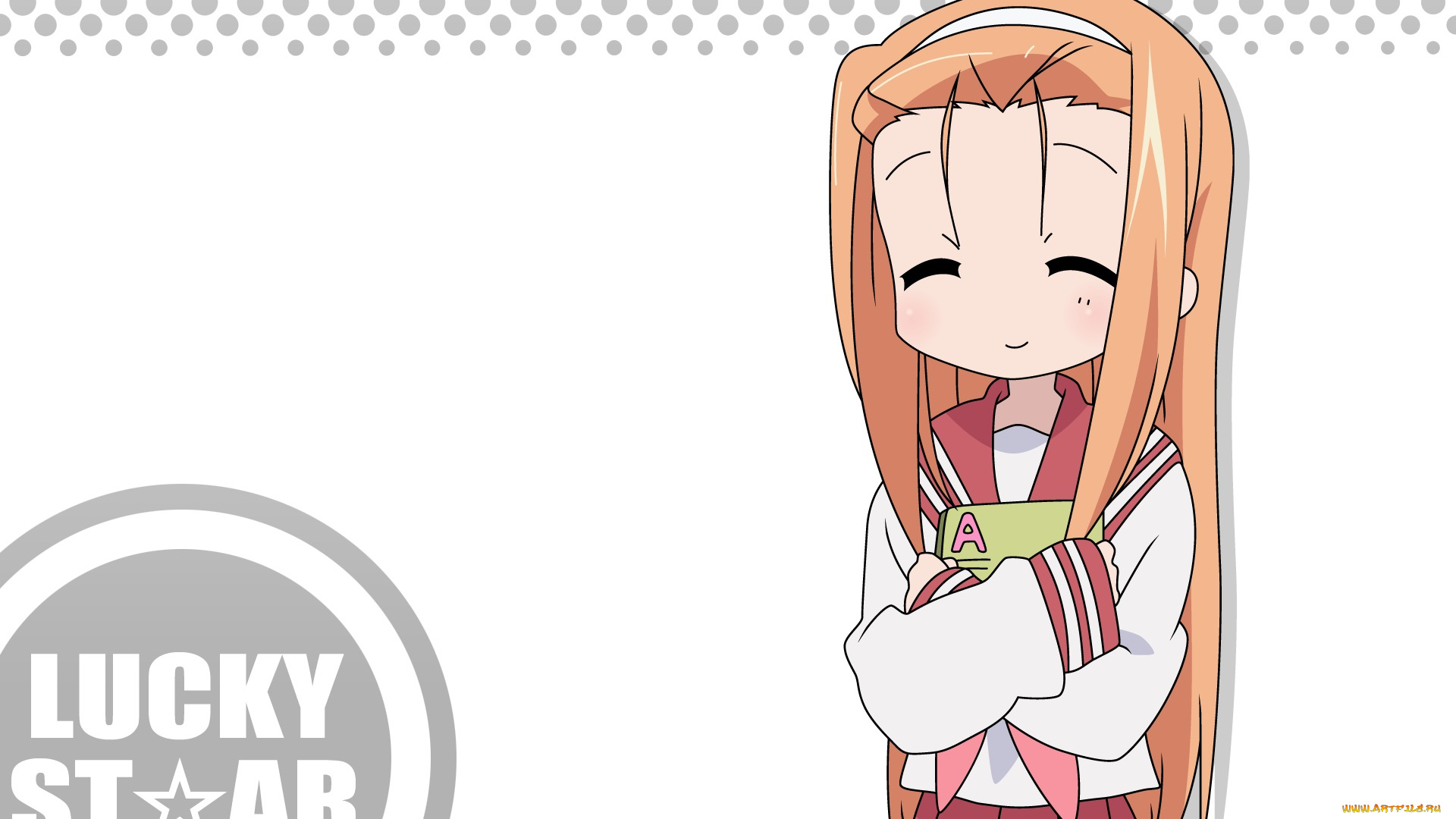 аниме, lucky, star, фон, взгляд, девушка