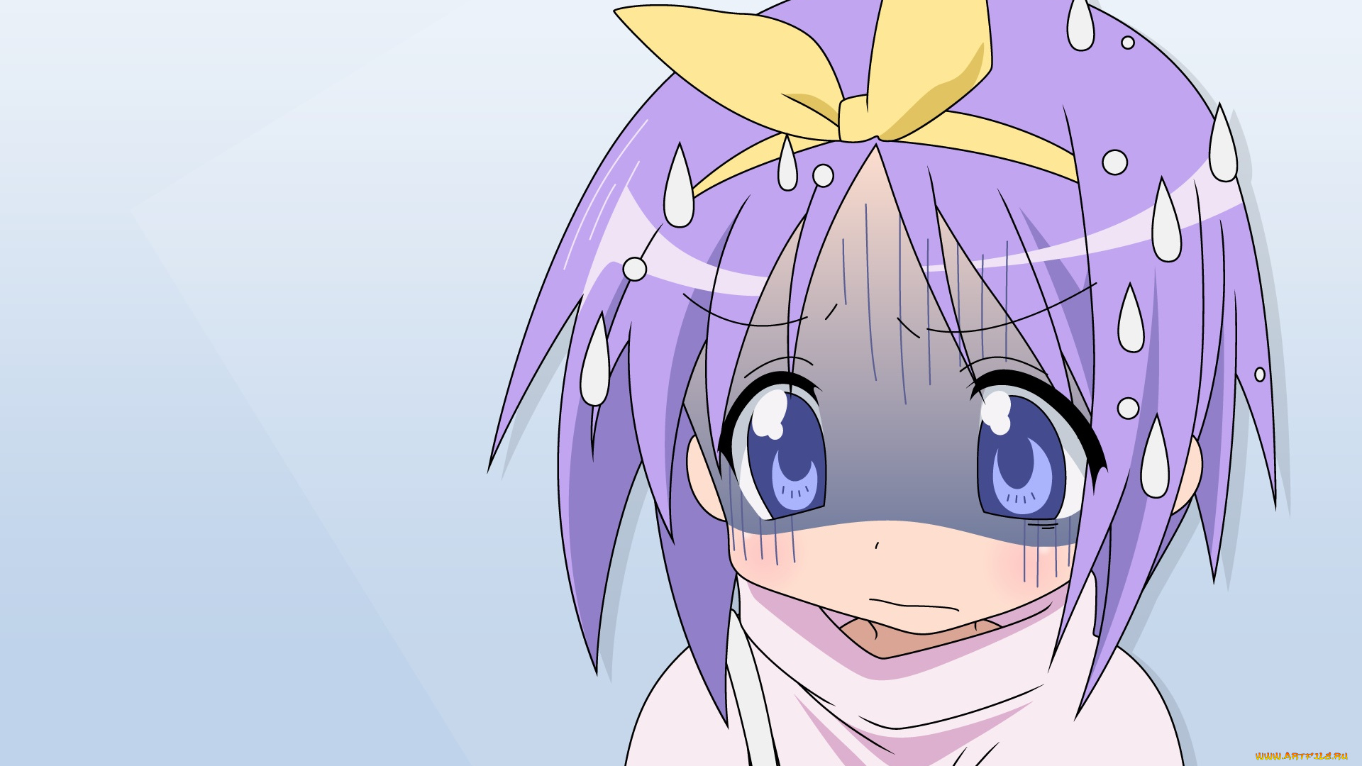 аниме, lucky, star, фон, взгляд, девушка