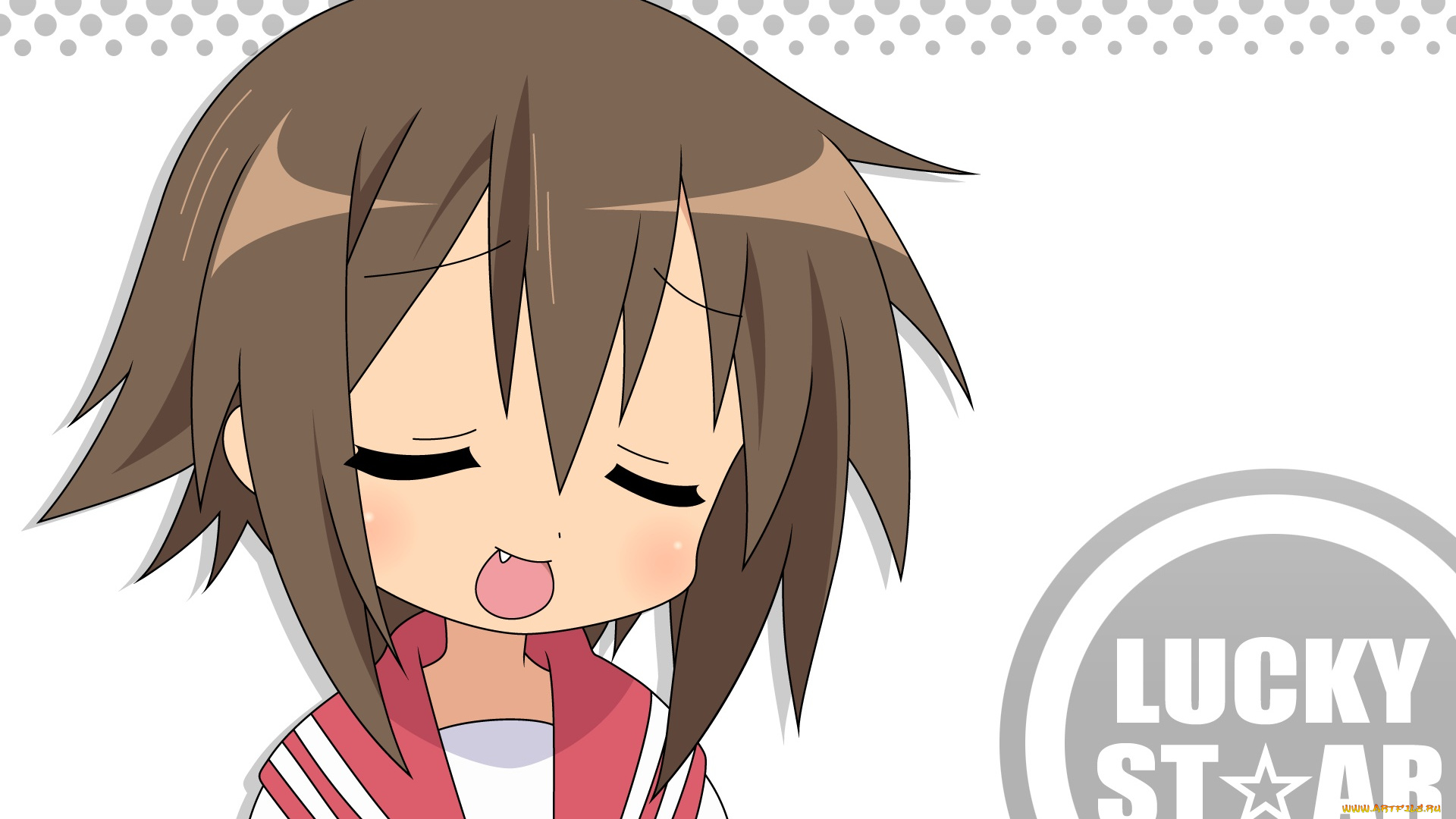 аниме, lucky, star, фон, взгляд, девушка