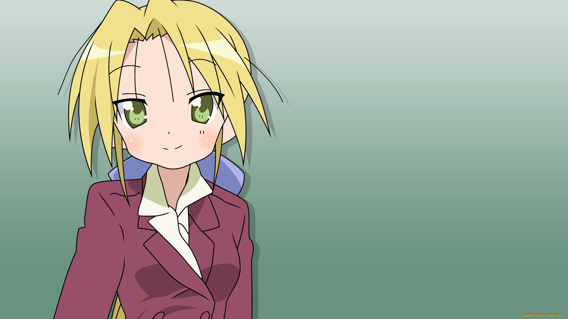 аниме, lucky, star, фон, взгляд, девушка