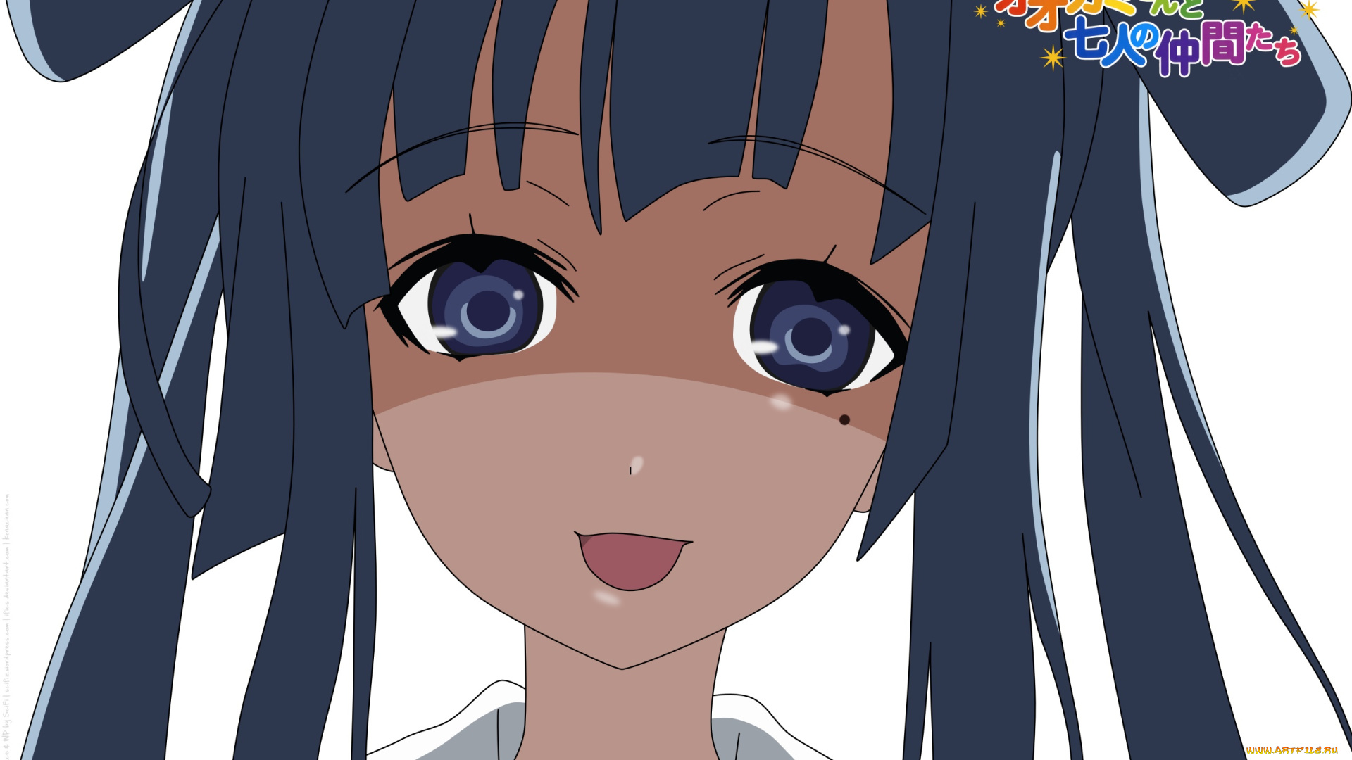 аниме, ookami-san, to, shichinin, no, nakama-tachi, девушка, взгляд, фон