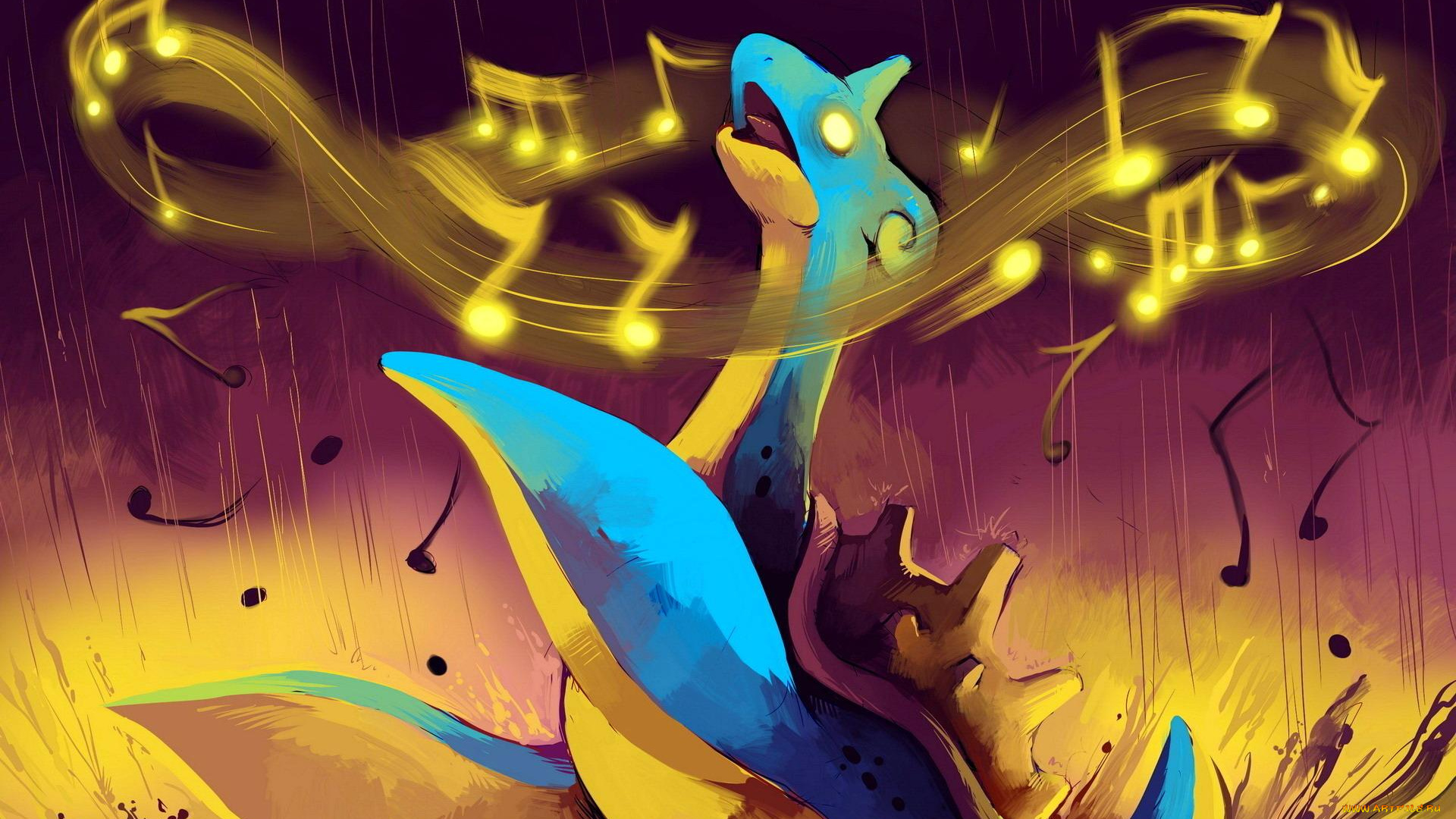 аниме, pokemon, песня, ноты, звуки, дракон