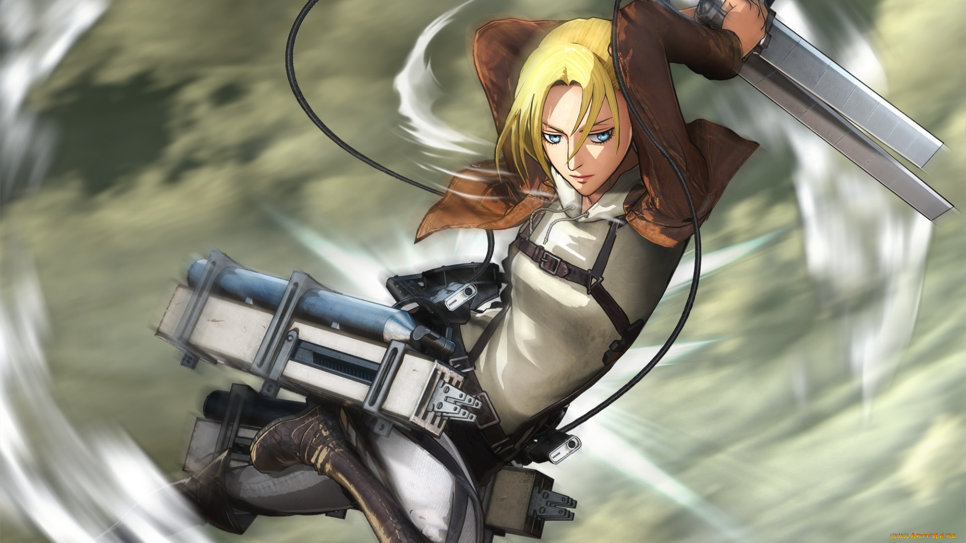 аниме, shingeki, no, kyojin, девушка