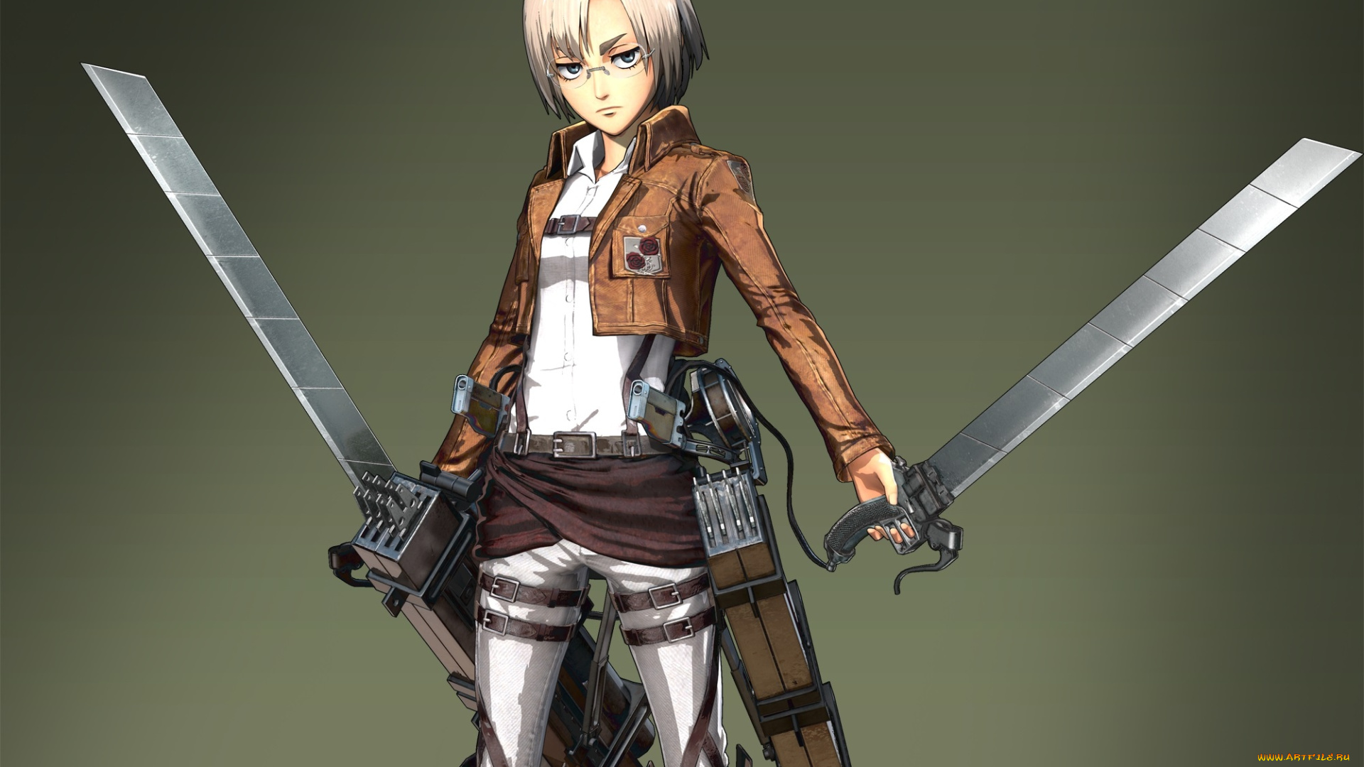 аниме, shingeki, no, kyojin, девушка