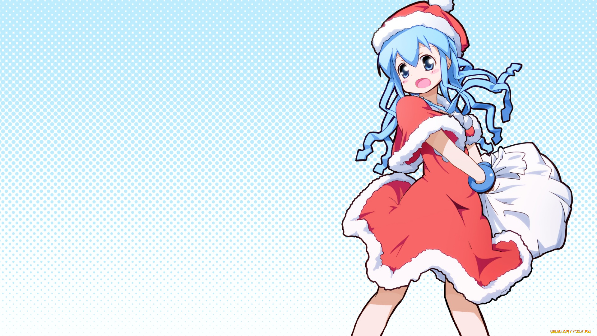 аниме, shinryaku, , ika, musume, девушка, взгляд, фон