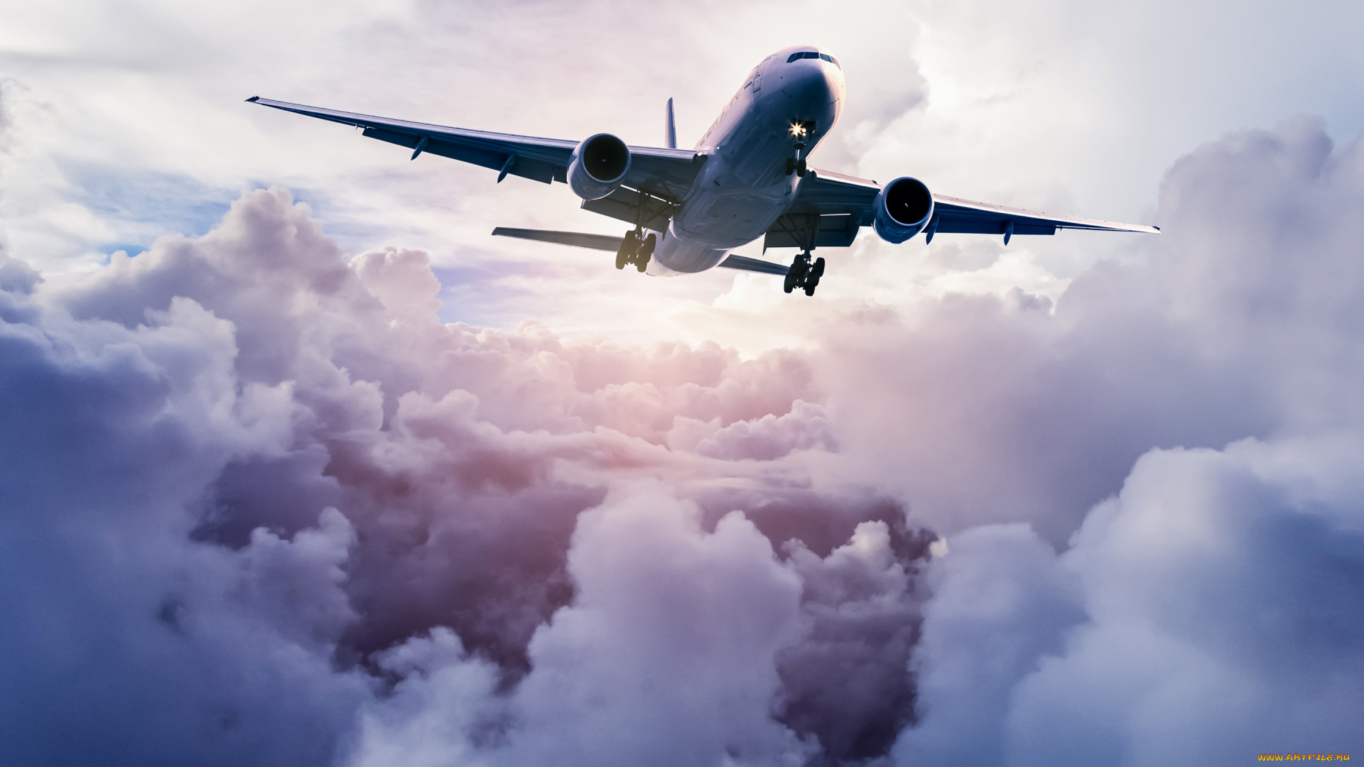 авиация, авиационный, пейзаж, креатив, авиалайнер, пассажирский, полет, облака