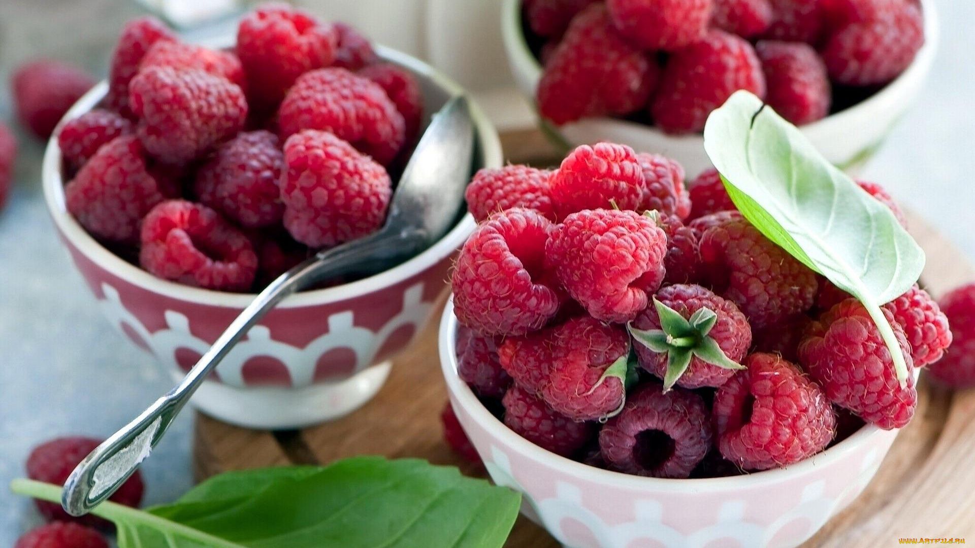 еда, малина, ложка, ягоды, чашки