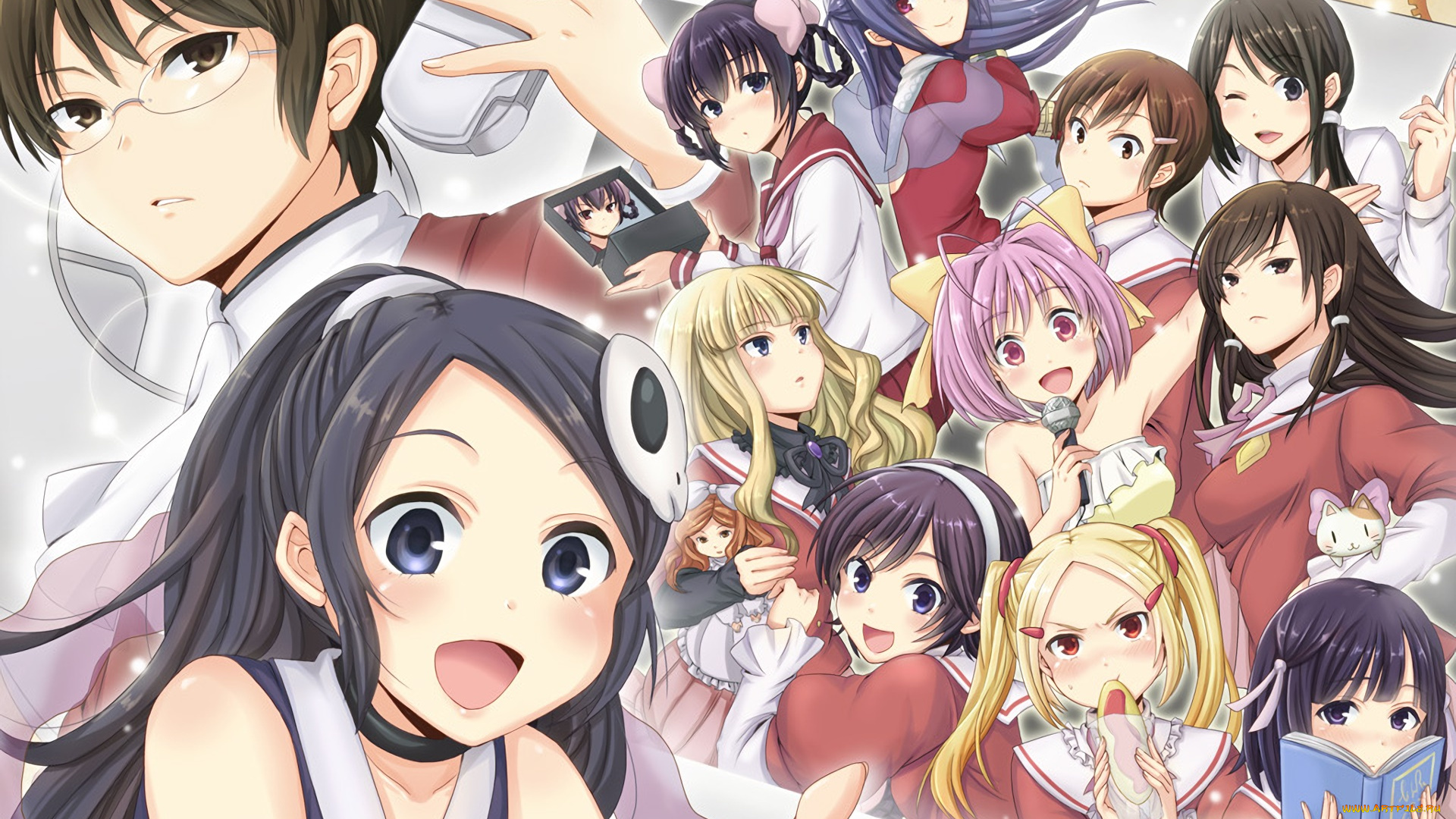 kami, nomi, zo, shiru, sekai, аниме, девушки, фон, взгляд