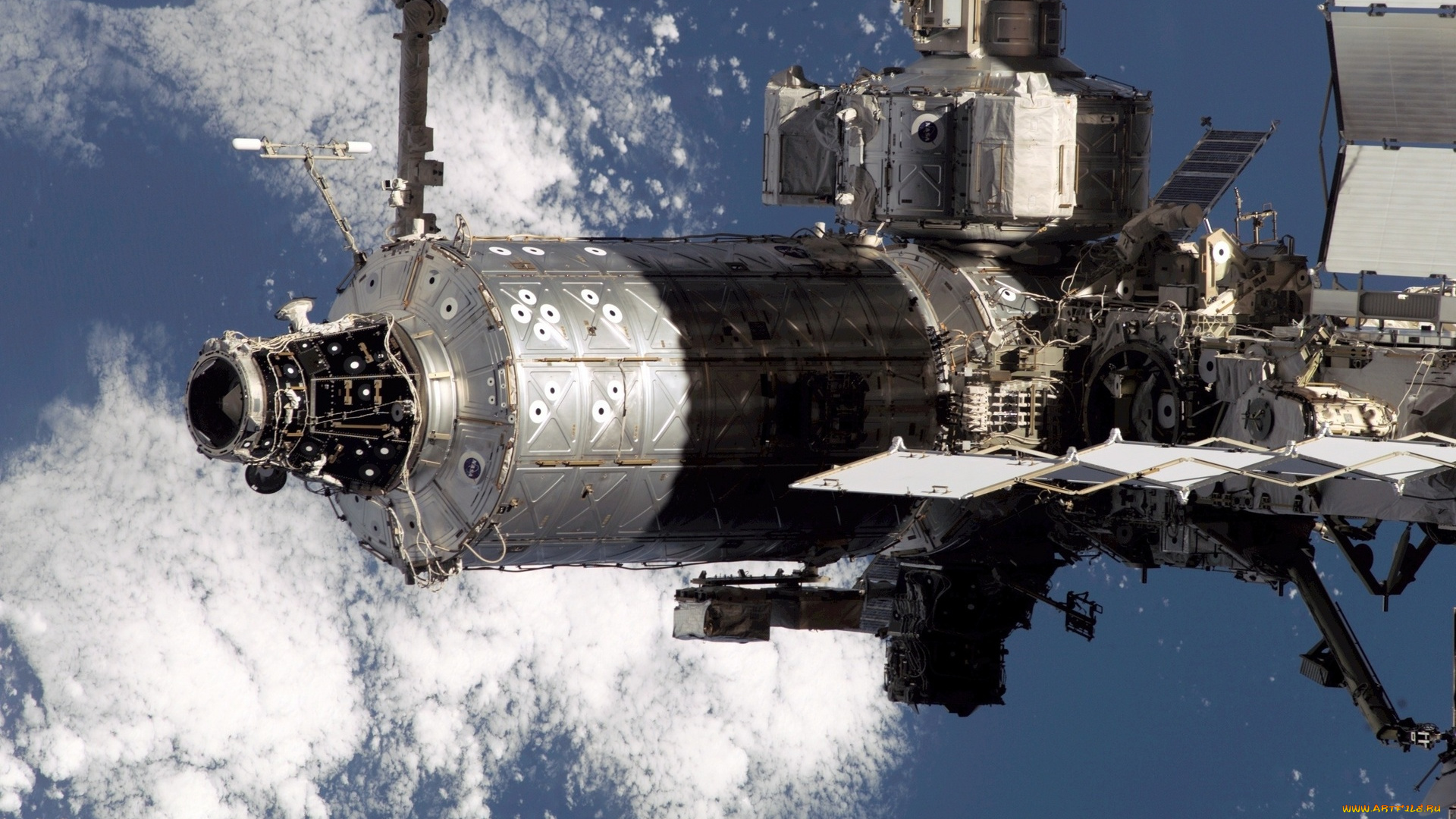 космос, космические, корабли, , космические, станции, станция, облака, поверхность, земля