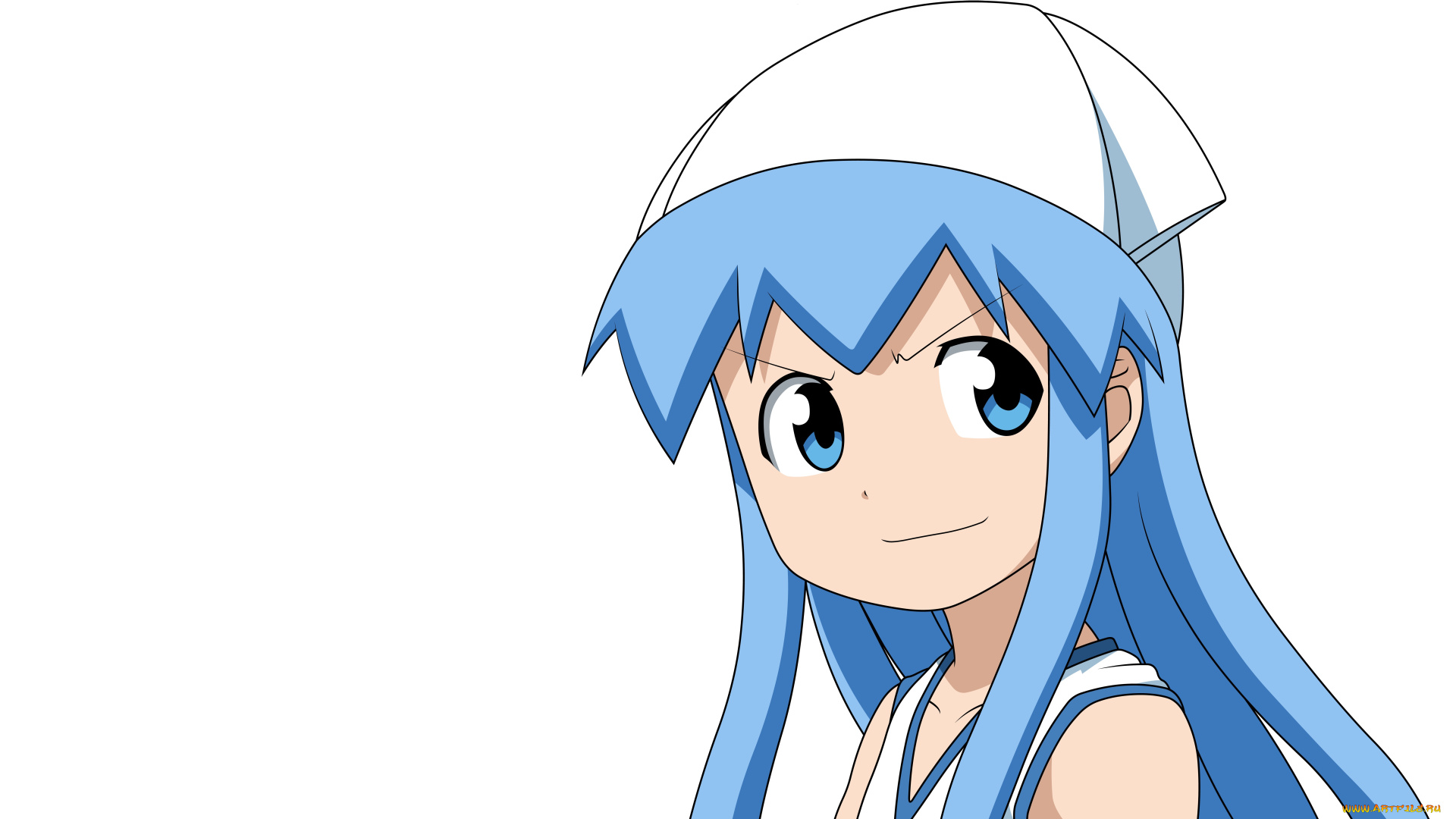 shinryaku, , ika, musume, аниме, девушка, взгляд, фон