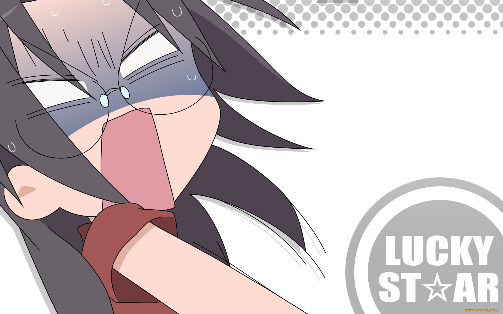 аниме, lucky, star, фон, взгляд, девушка