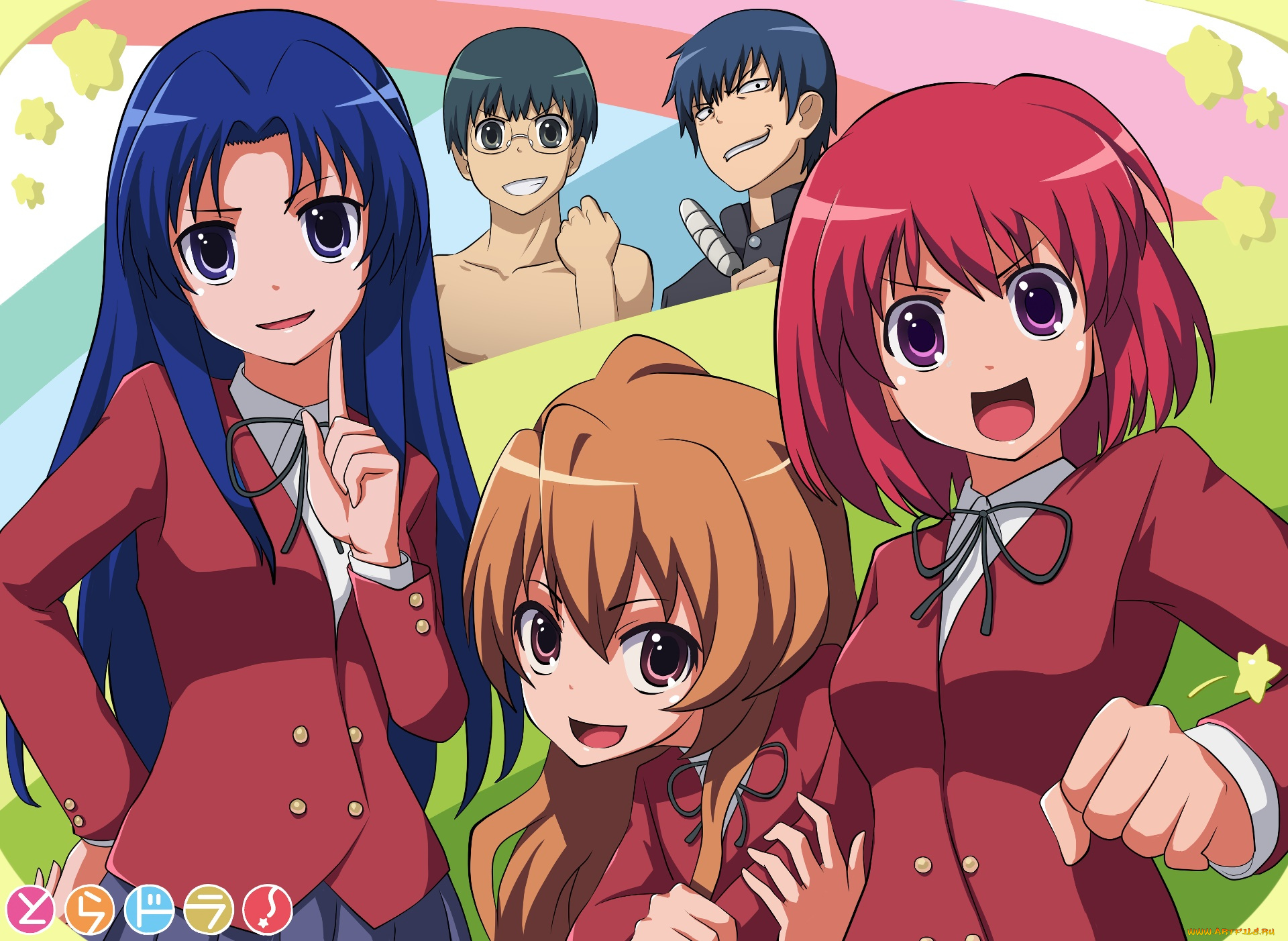 аниме, toradora, фон, взгляд, девушки