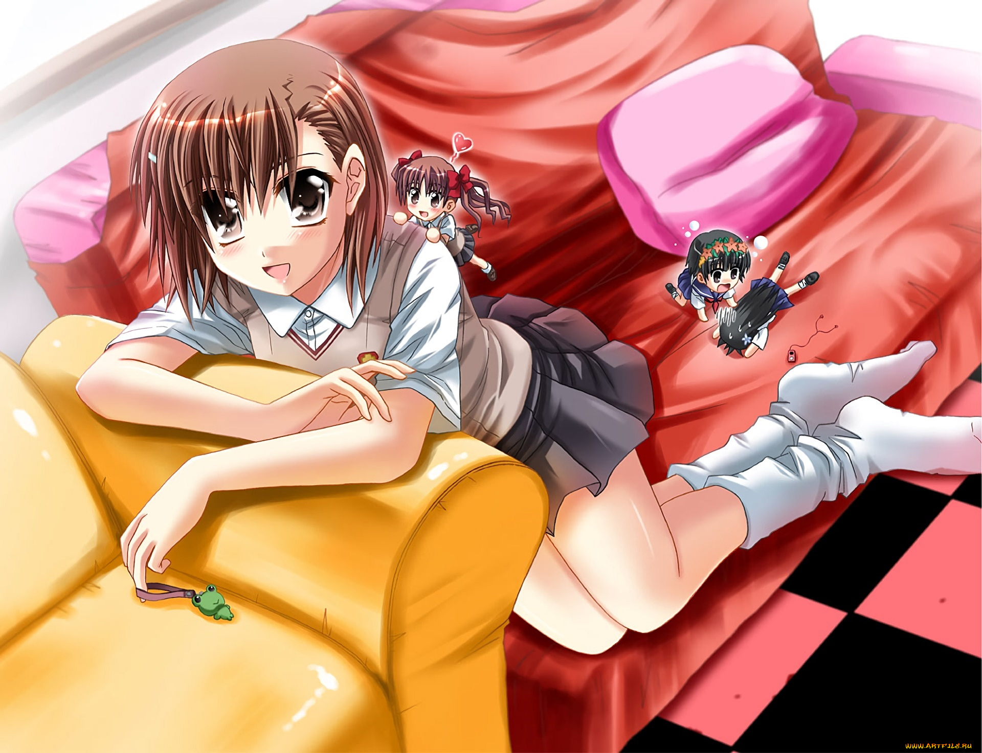 аниме, toaru, majutsu, no, index, взгляд, девушка, фон