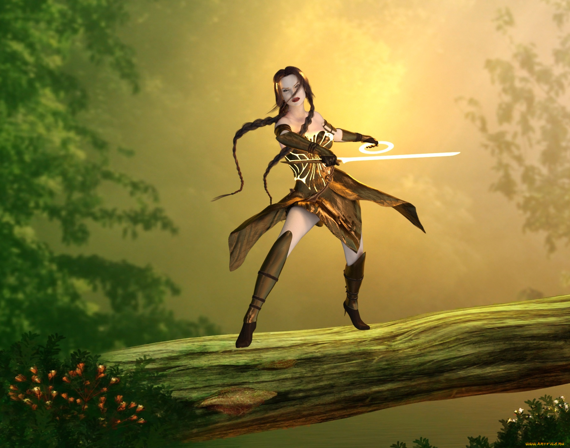 3д, графика, фантазия, , fantasy, взгляд, девушка, фон