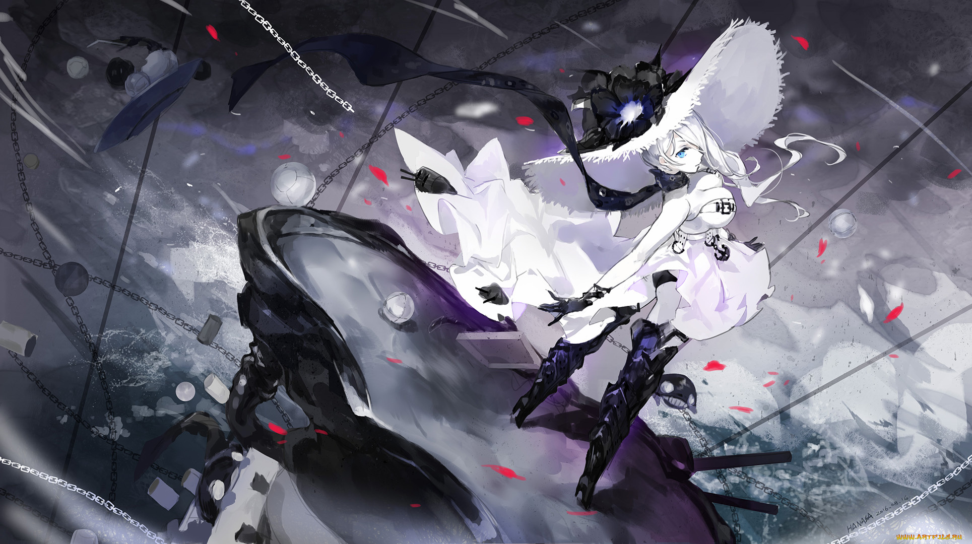 аниме, kantai, collection, harbour, summer, princess