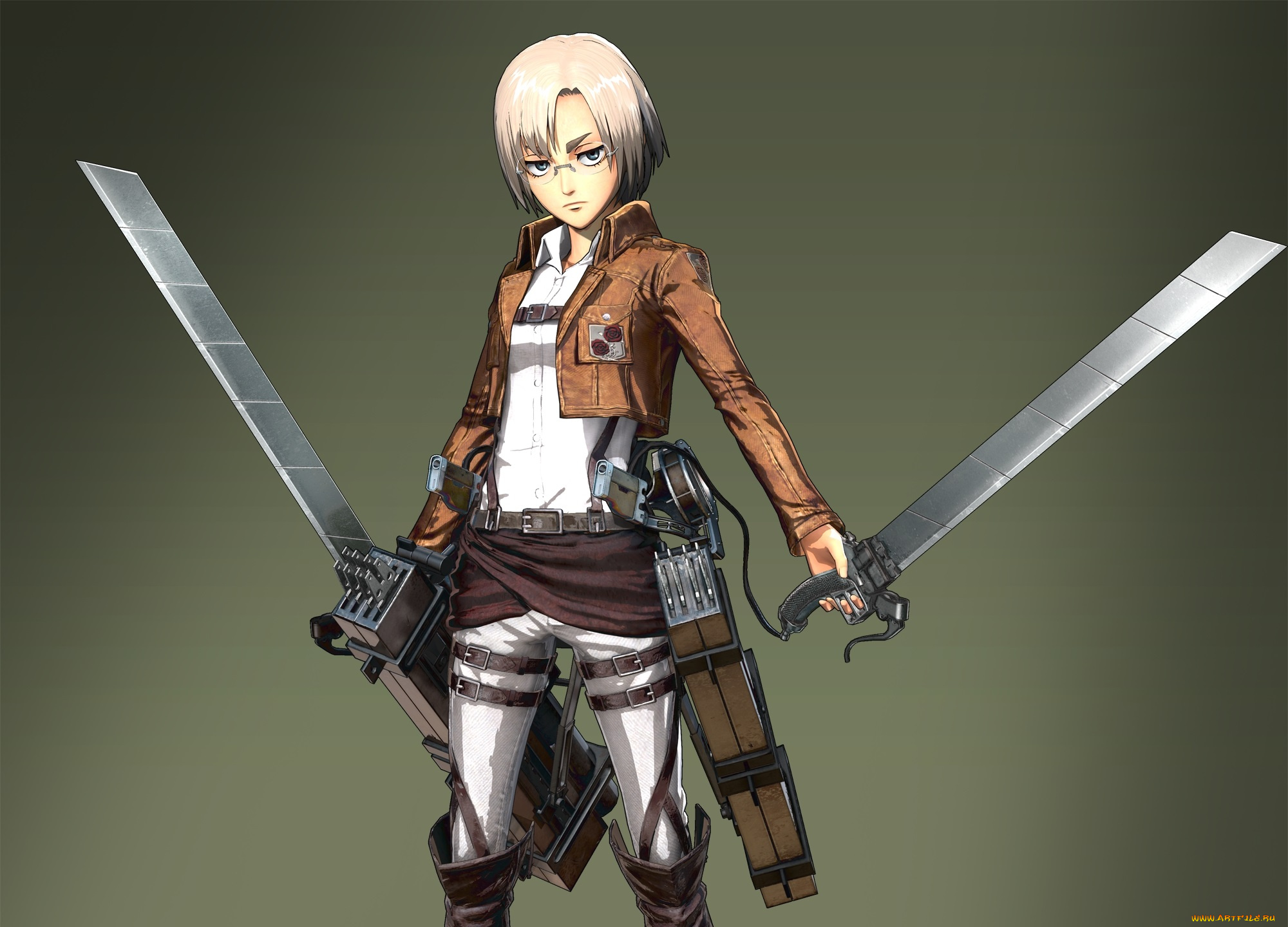 аниме, shingeki, no, kyojin, девушка