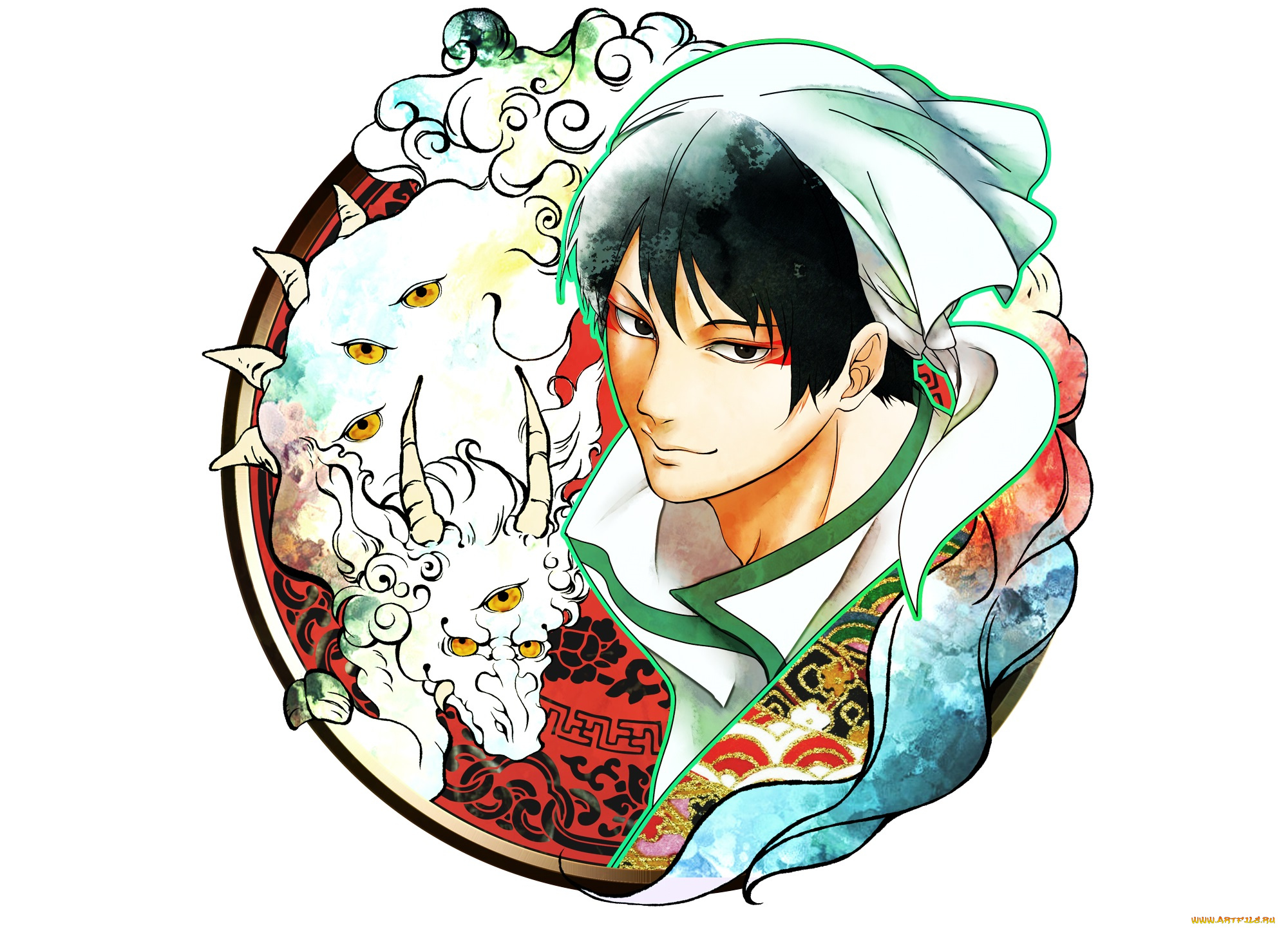 аниме, hoozuki, no, reitetsu, hakutaku