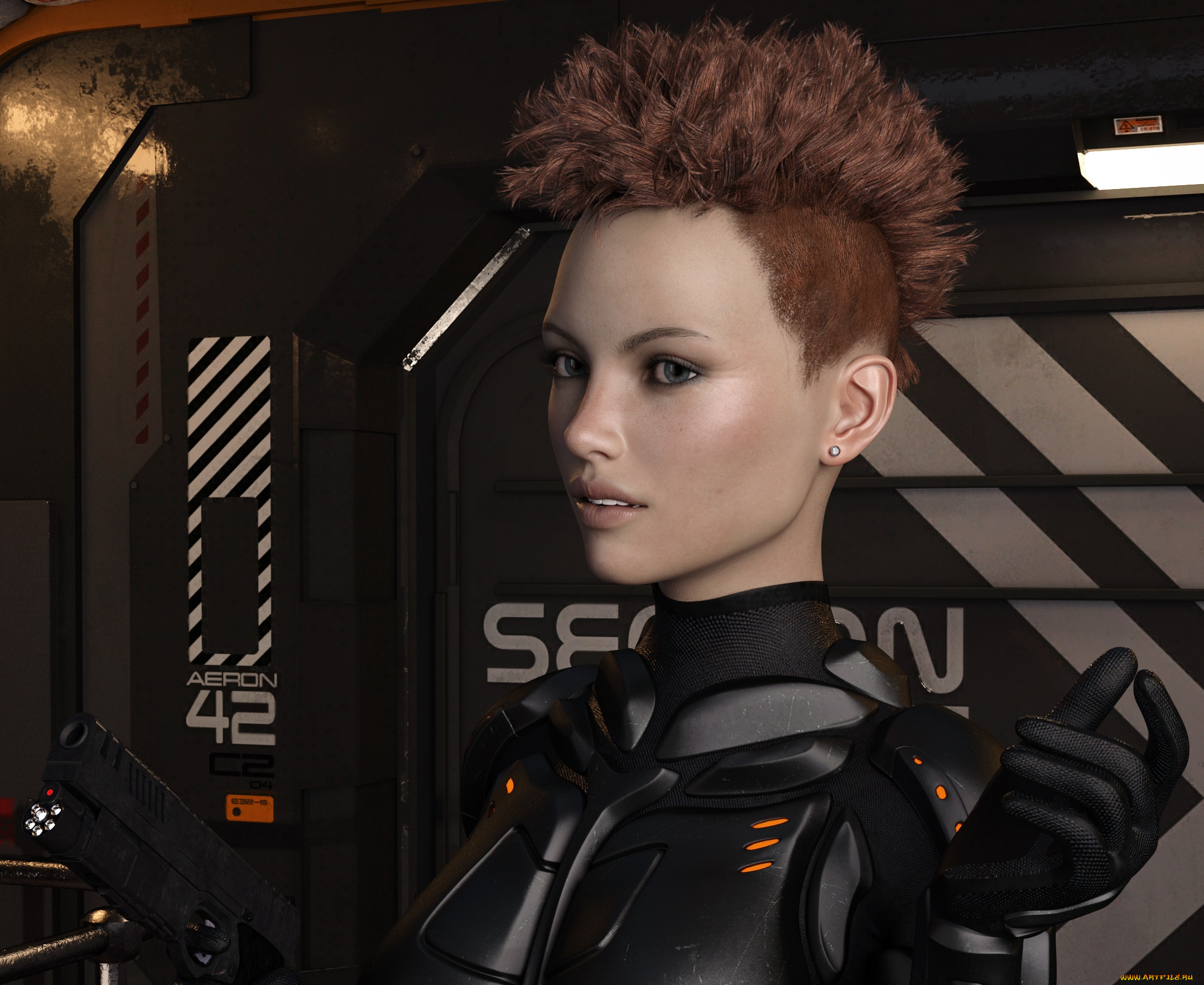 3д, графика, фантазия, , fantasy, фон, взгляд, девушка