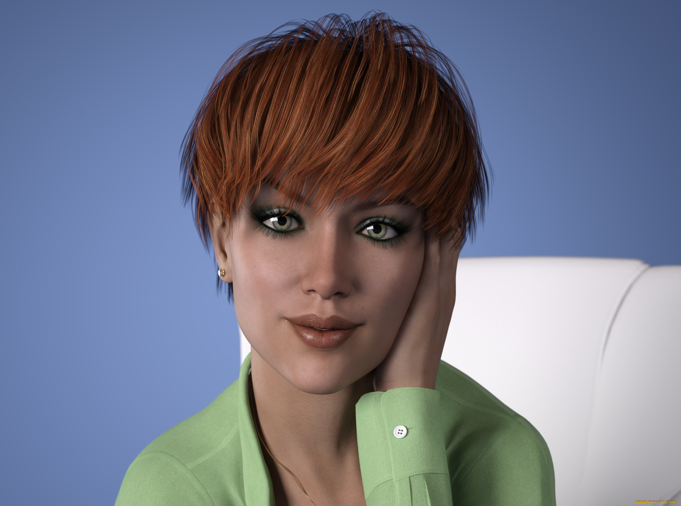 3д, графика, портрет, , portraits, фон, взгляд, девушка