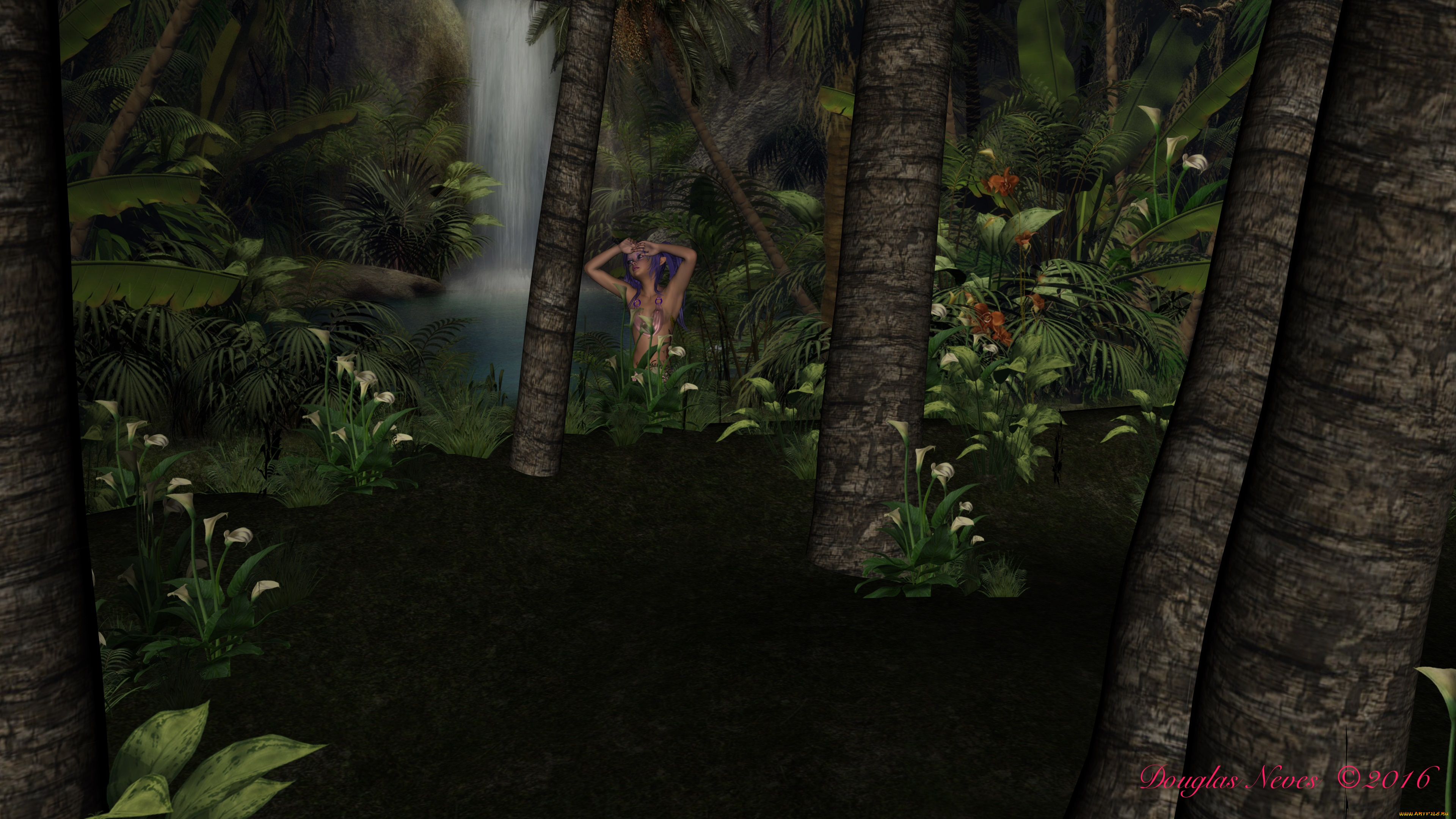 3д, графика, эльфы, , elves, взгляд, эльфийка, фон