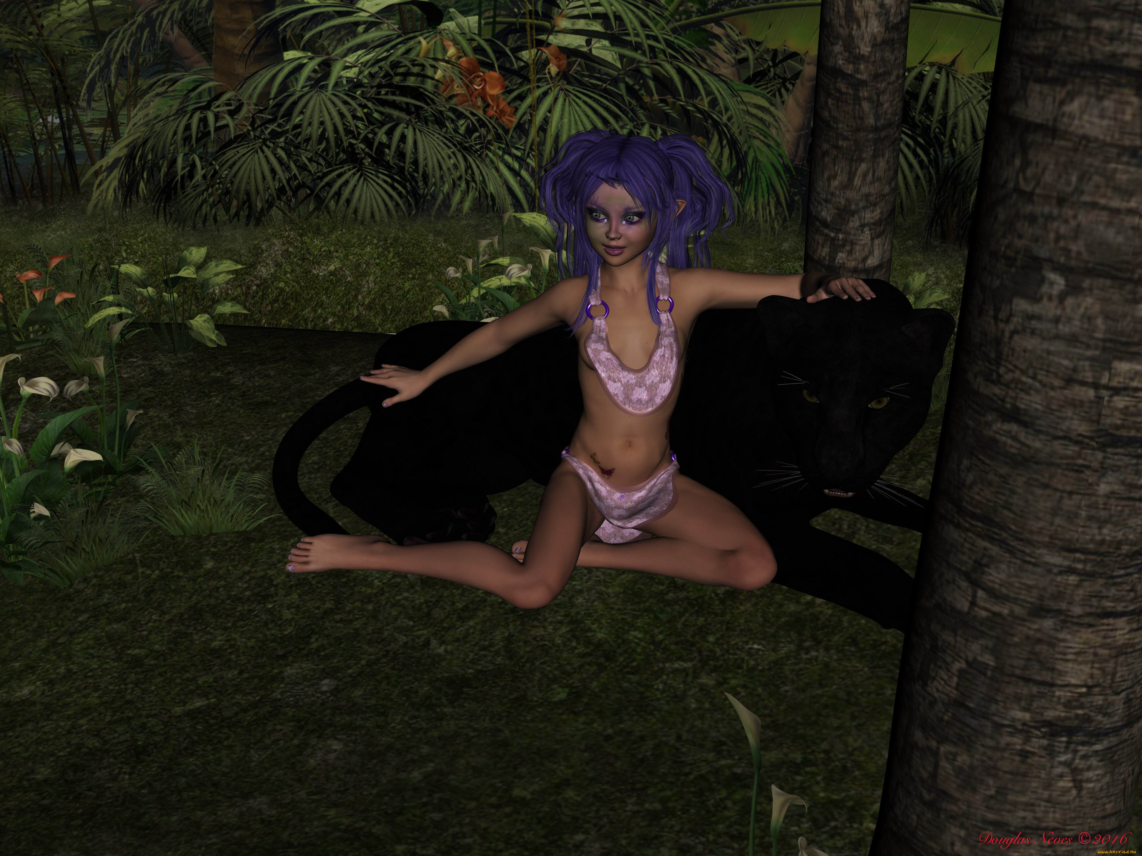 3д, графика, эльфы, , elves, фон, взгляд, эльфийка