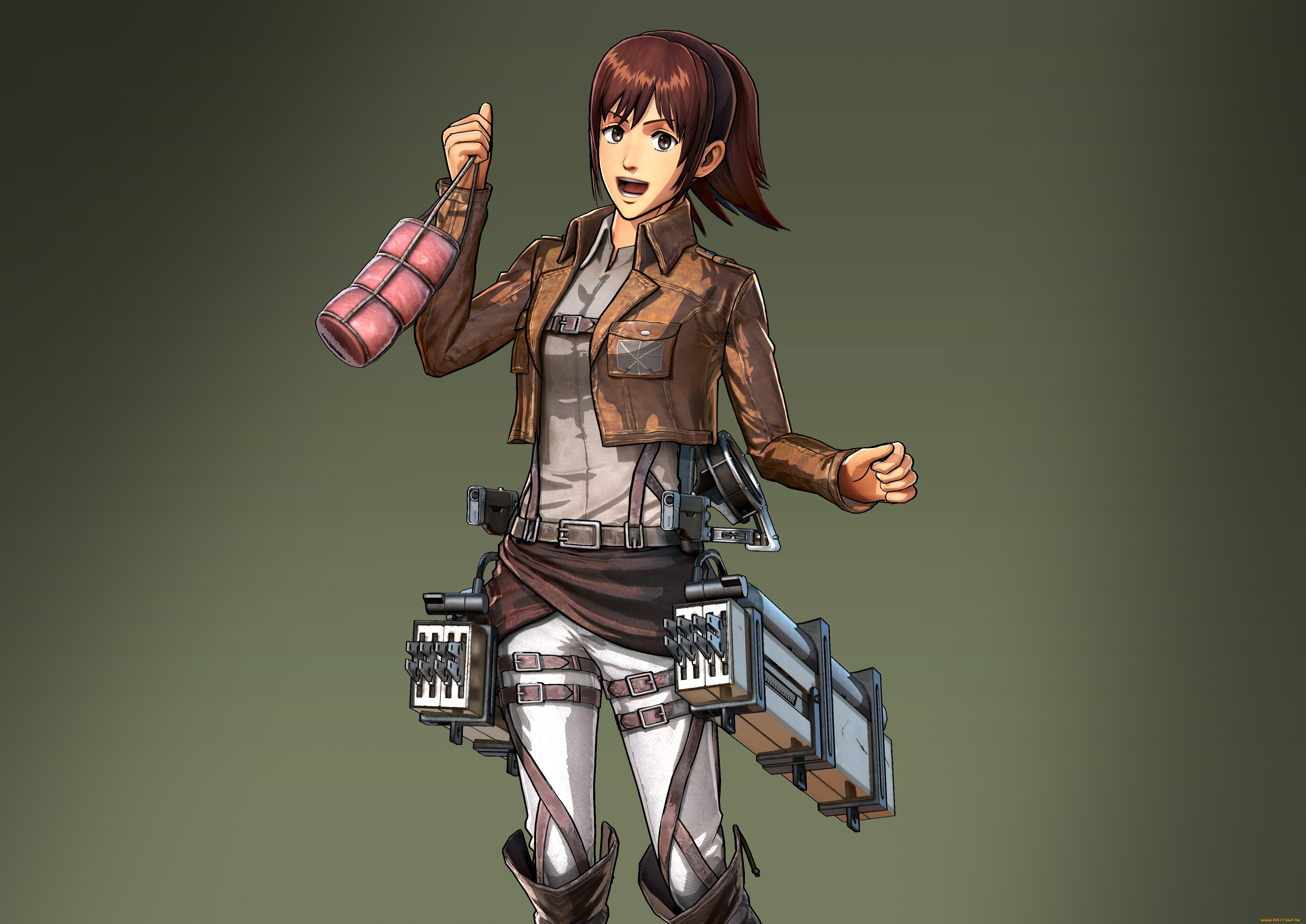 аниме, shingeki, no, kyojin, девушка