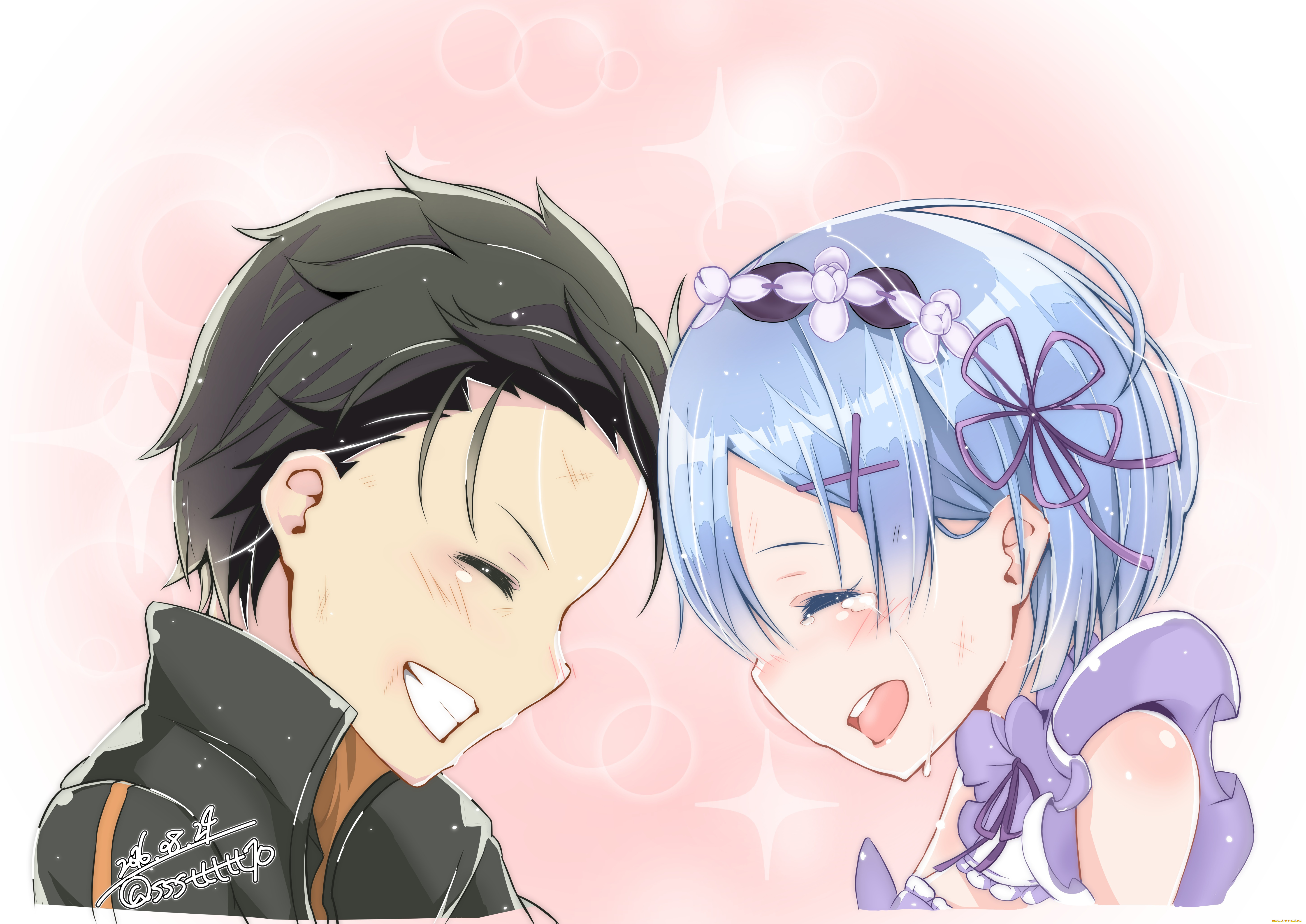 аниме, re, , zero, kara, hajimeru, isekai, seikatsu, рем, субару