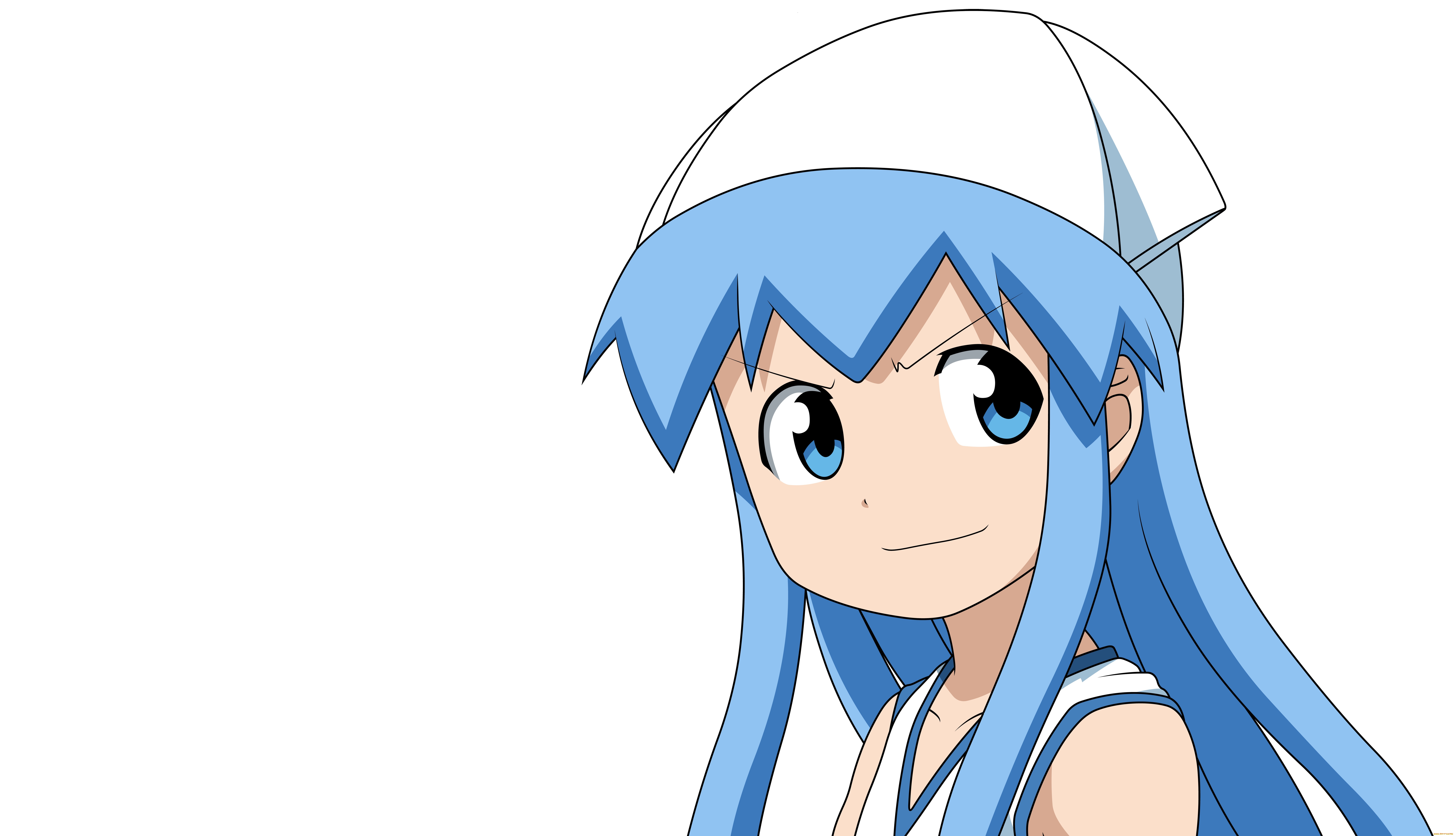 shinryaku, , ika, musume, аниме, девушка, взгляд, фон