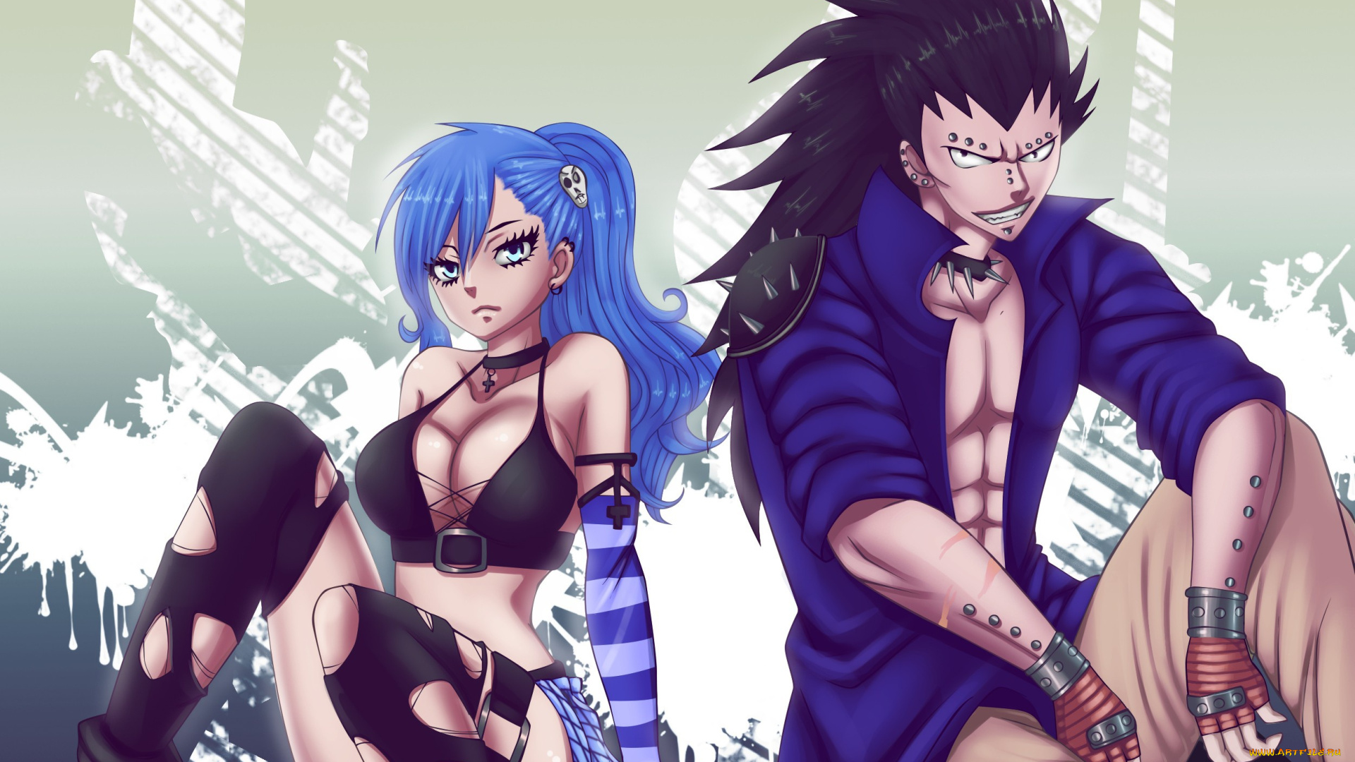 аниме, fairy, tail, джувия, гаджил