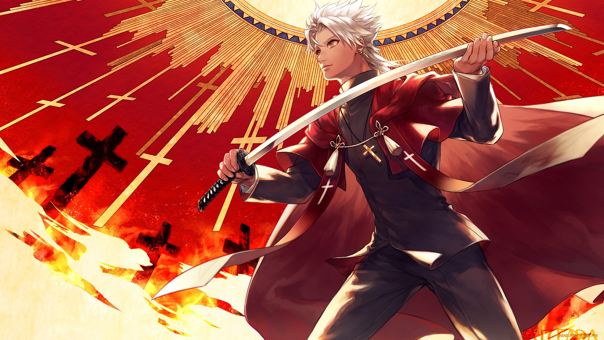 аниме, fate, stay, night, парень