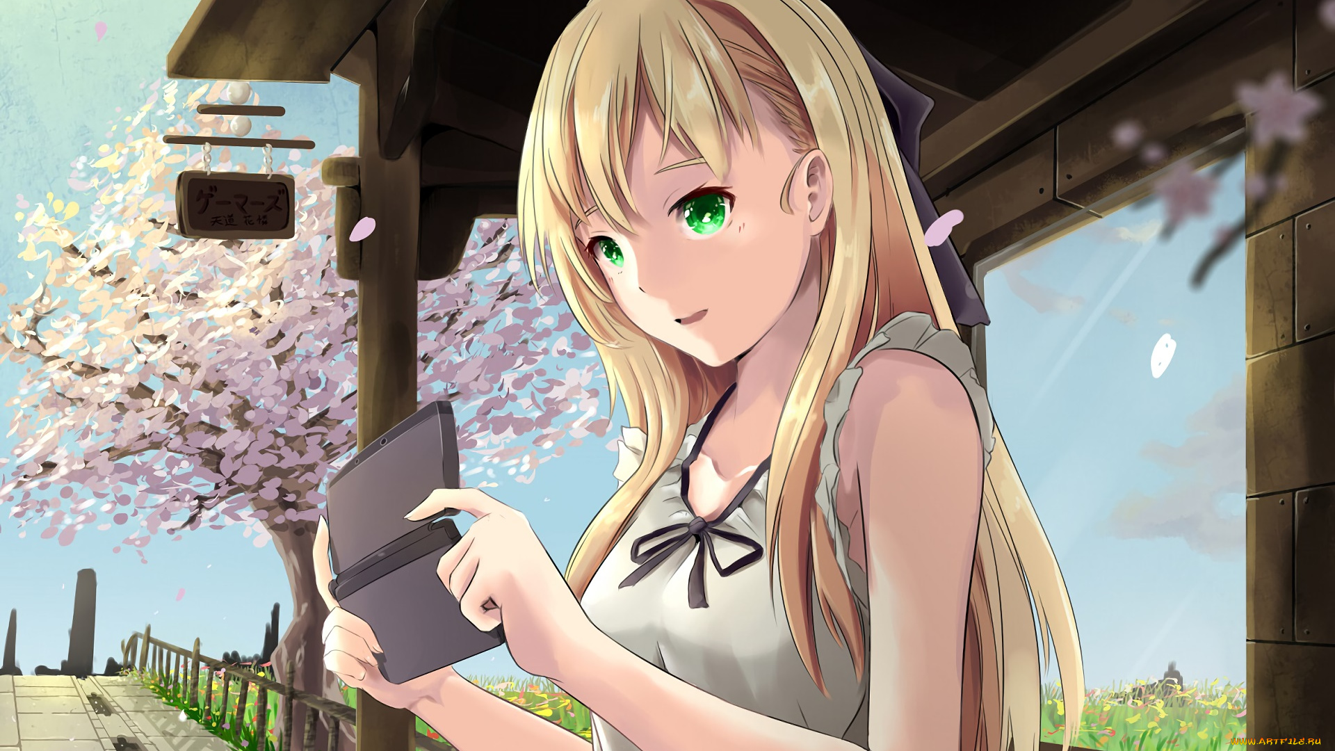 аниме, gamers, взгляд, девушка, фон