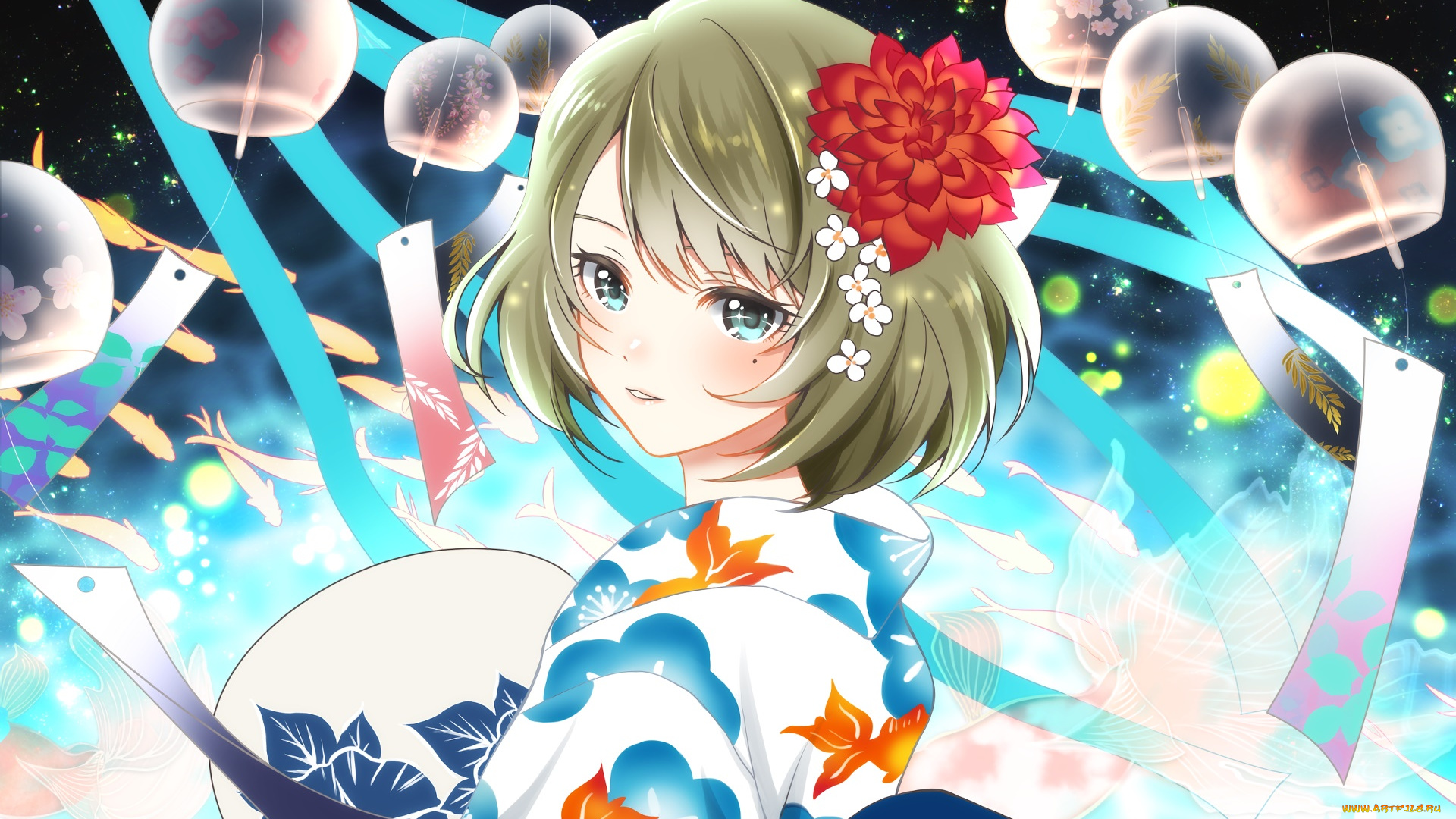 аниме, idolm@ster, фон, взгляд, девушка