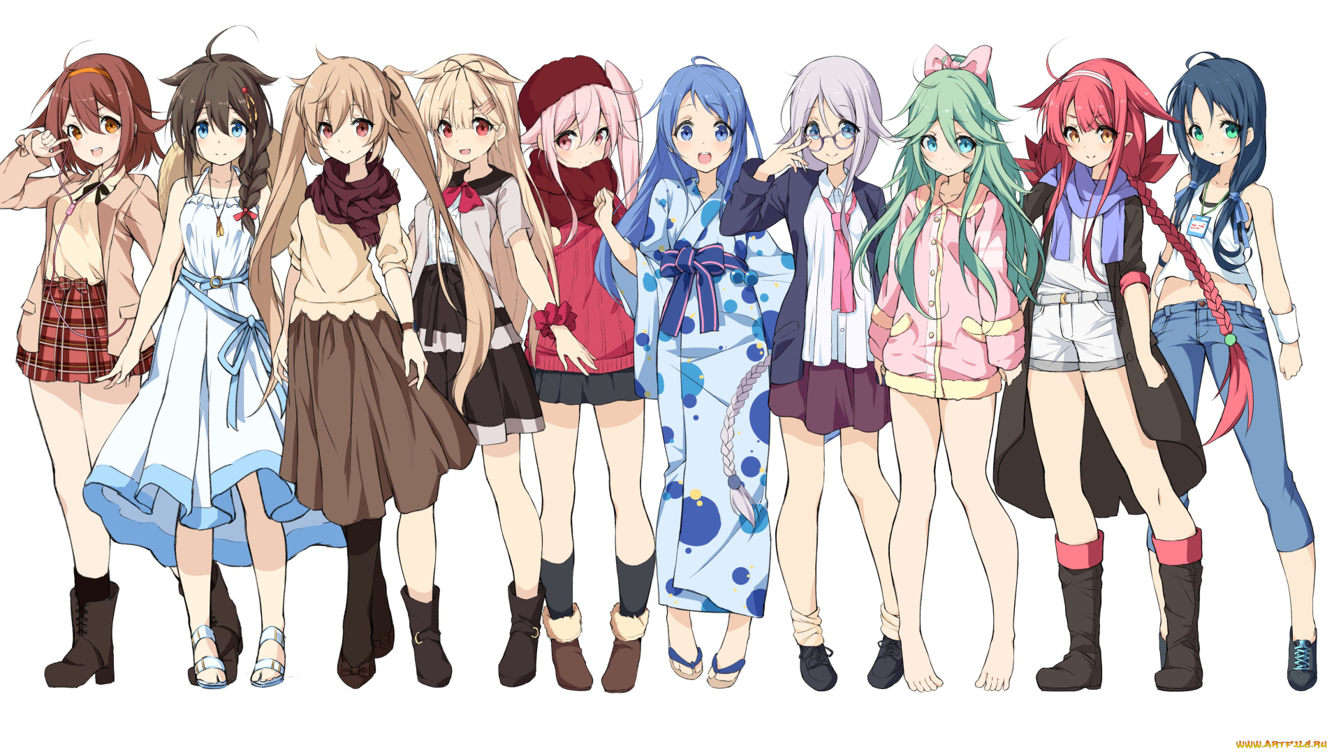 аниме, kantai, collection, фон, взгляд, девушки