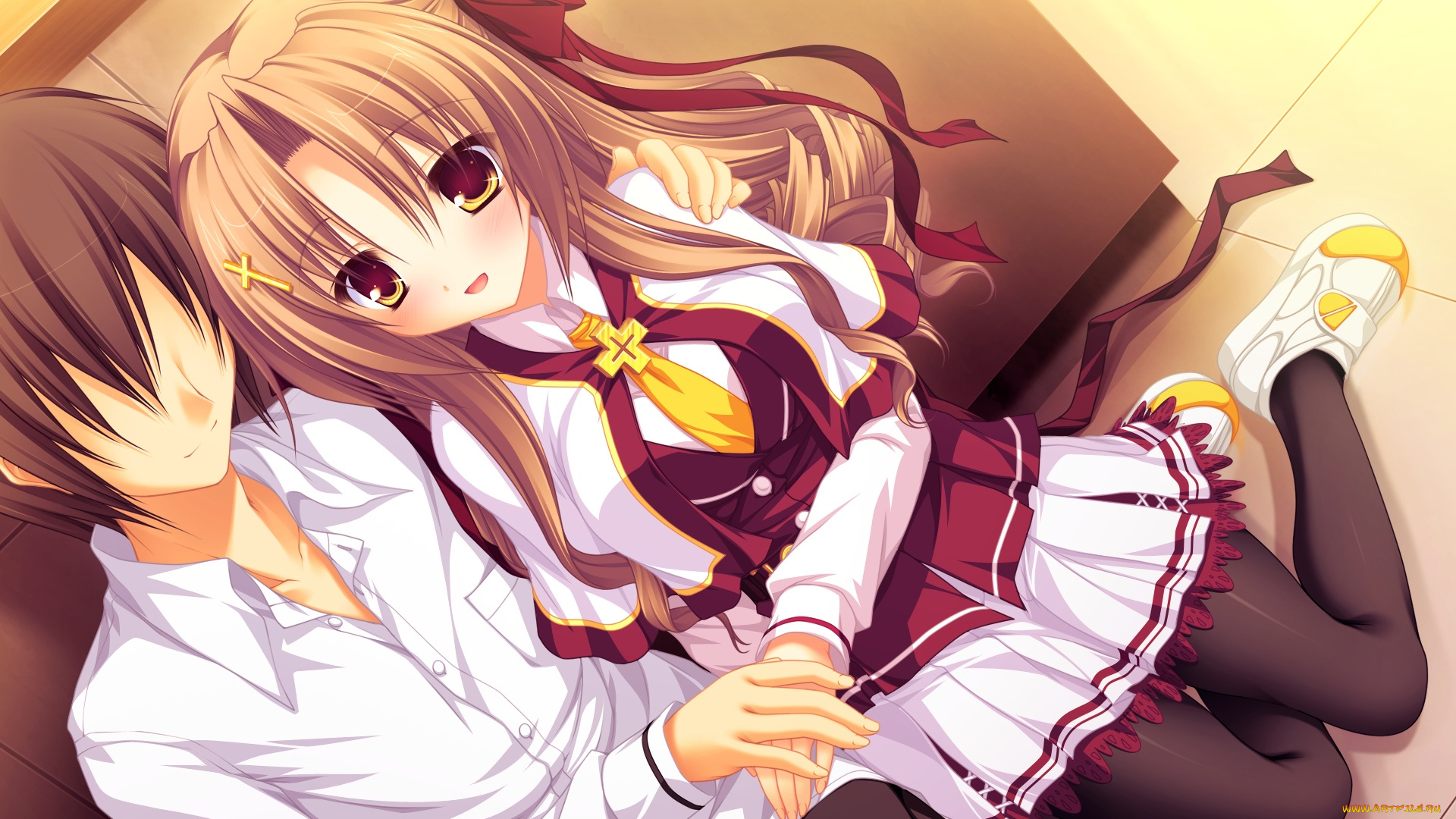 аниме, lunaris, filia, девушка, фон, взгляд