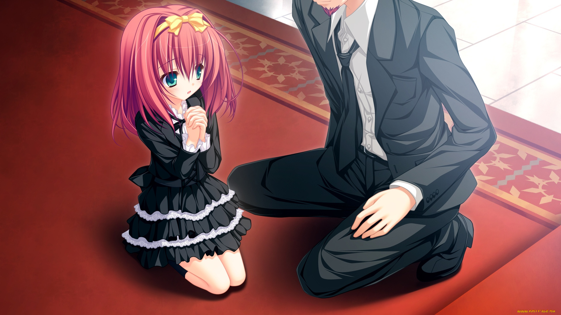 аниме, lunaris, filia, фон, взгляд, девушка