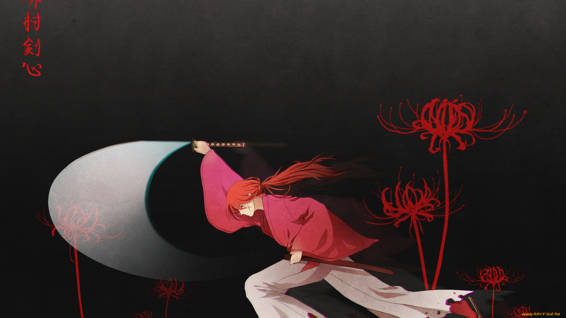 аниме, rurouni, kenshin, kenshin, самурай, меч, himura, мужчина