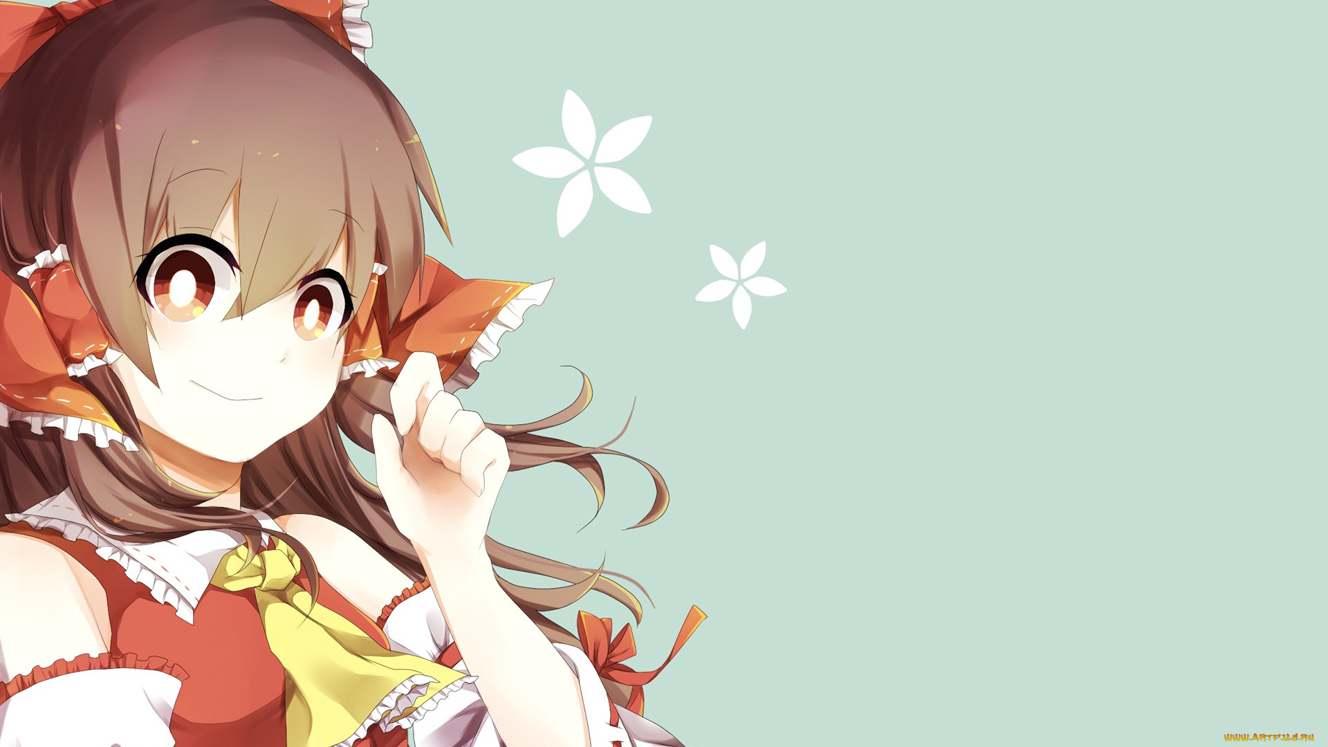 аниме, touhou, девушка, фон, взгляд