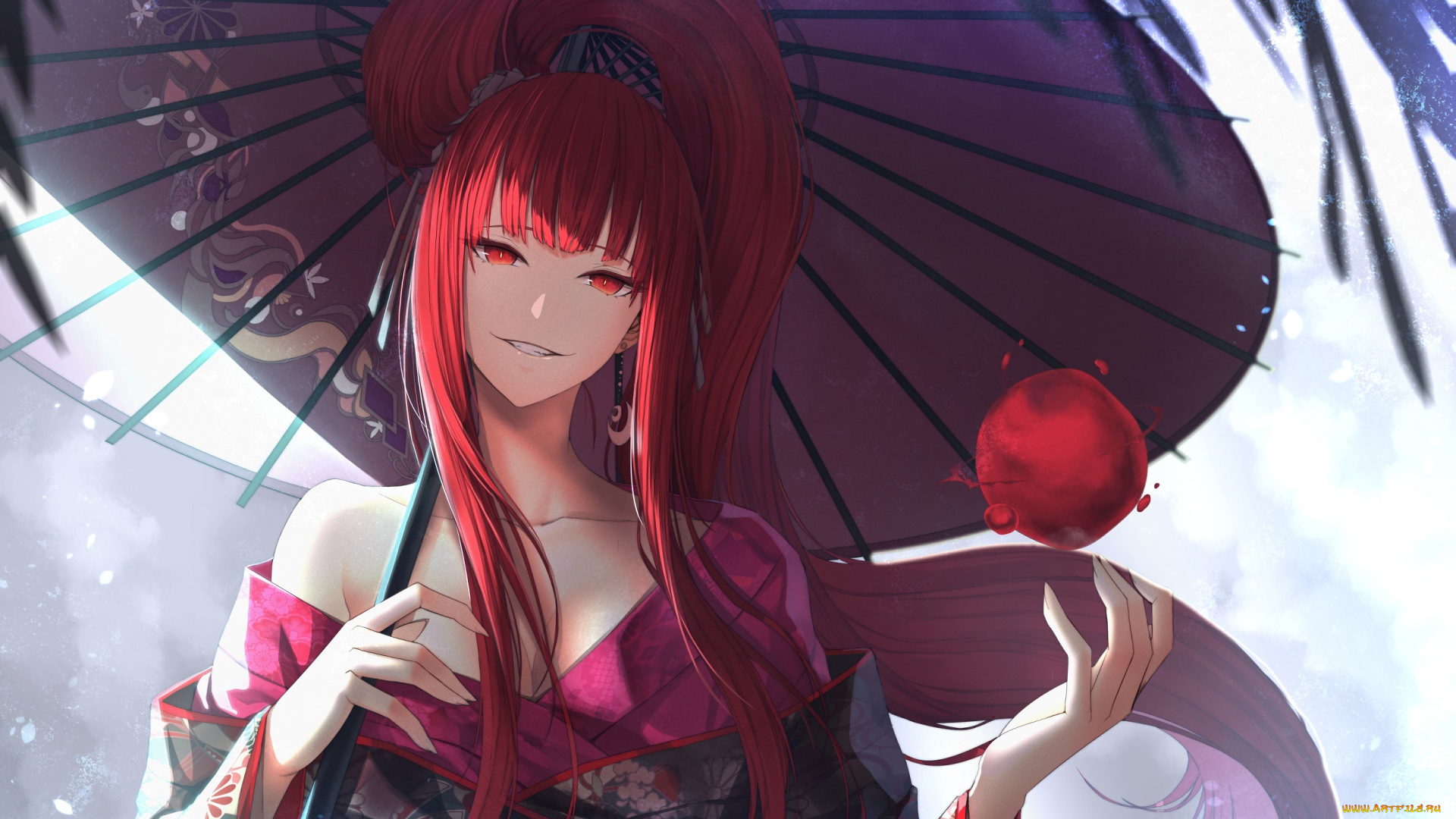 аниме, unknown, , другое, фон, взгляд, девушка