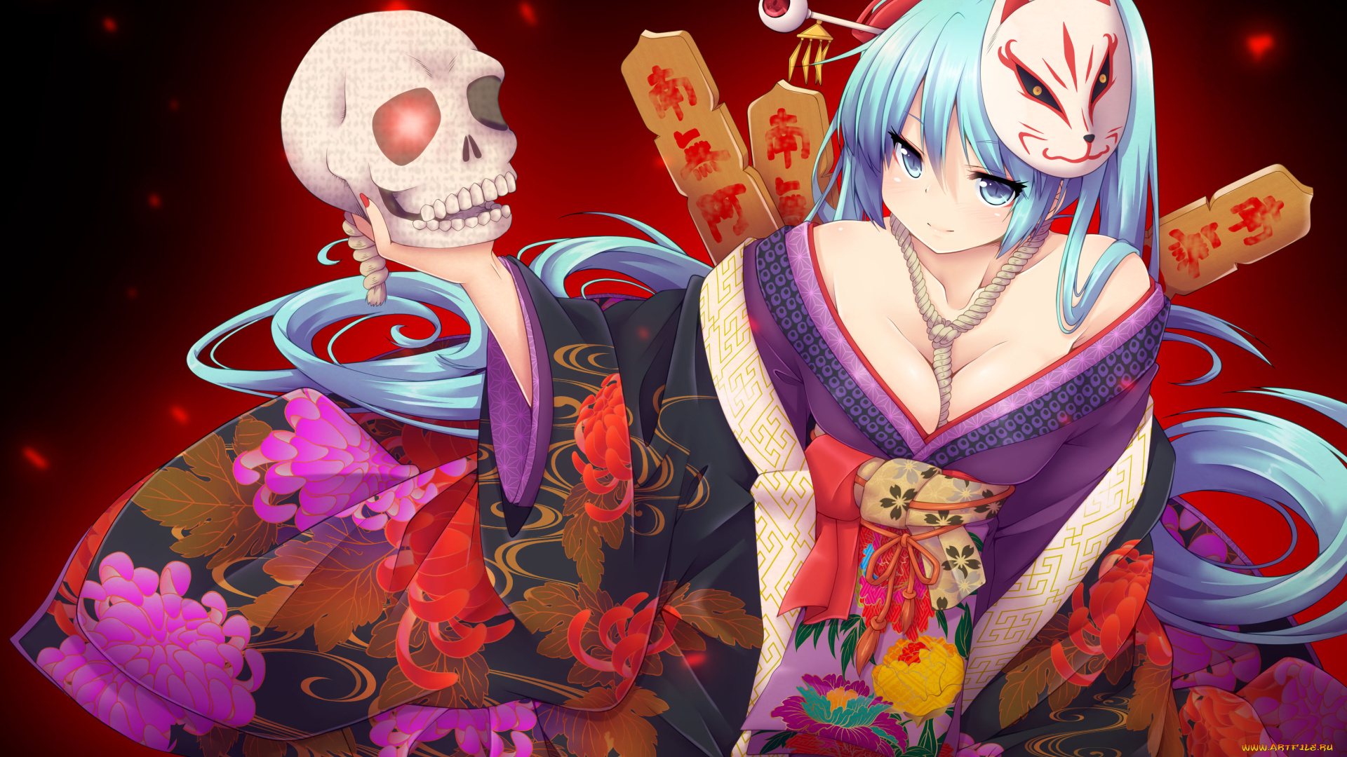 аниме, vocaloid, фон, стиль, девушка, прическа