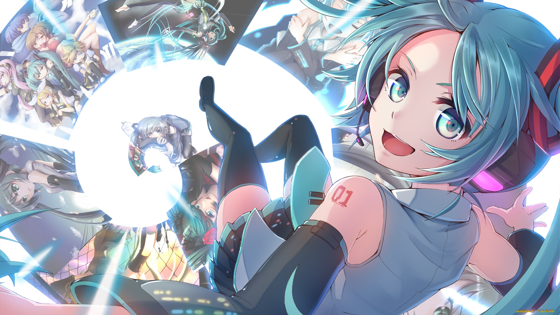 аниме, vocaloid, фон, взгляд, девушка