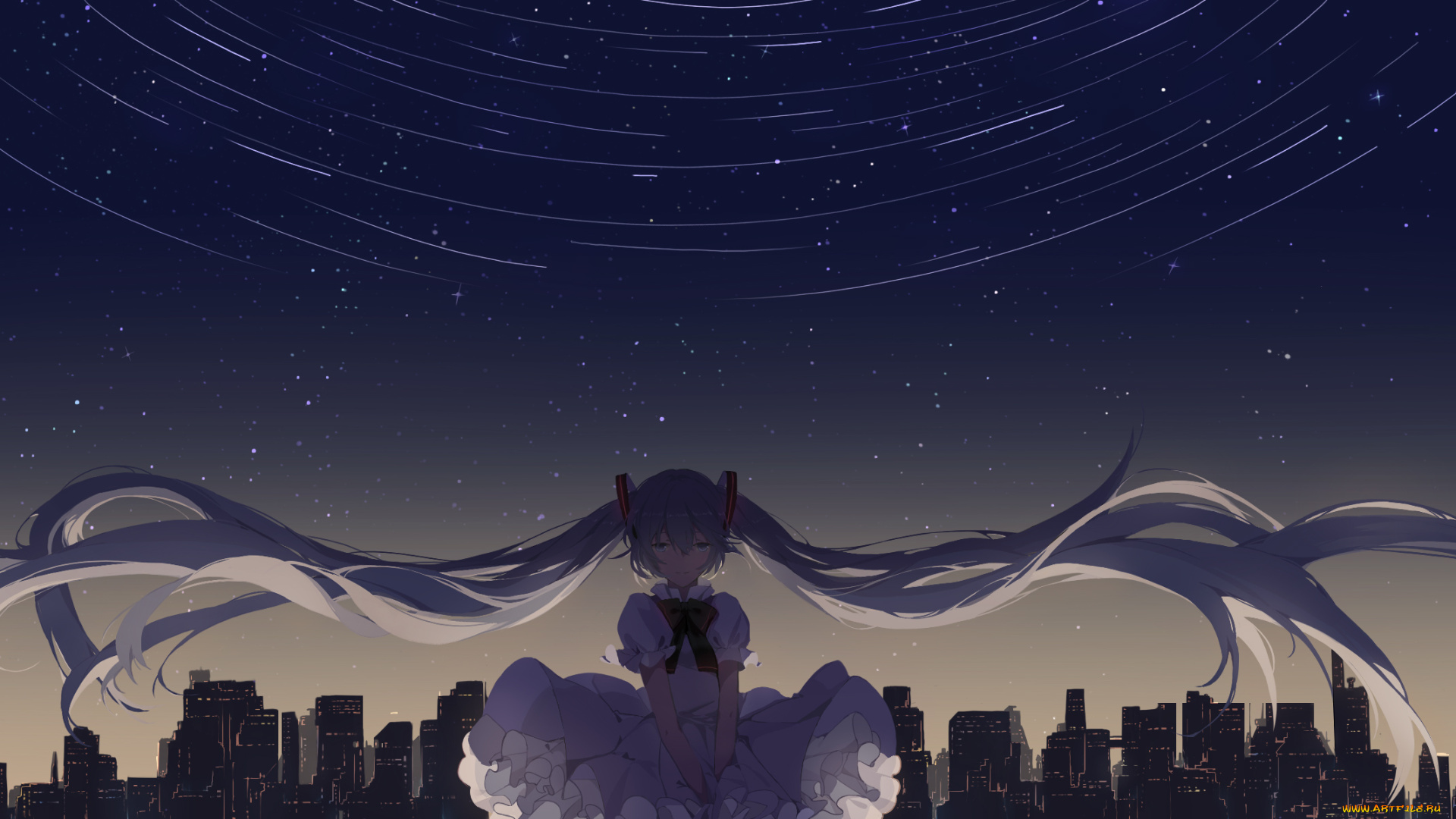 аниме, vocaloid, взгляд, фон, девушка