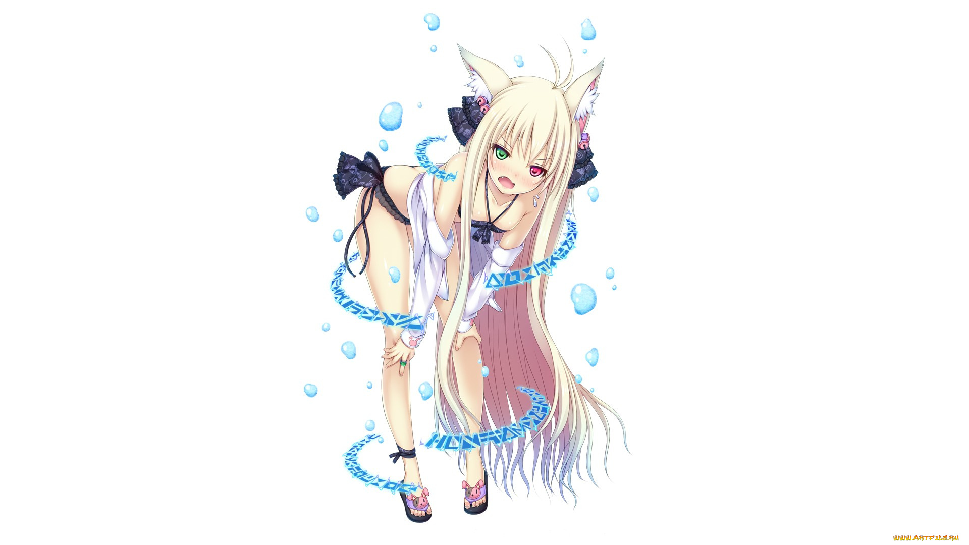 аниме, животные, , существа, фон, взгляд, девушка