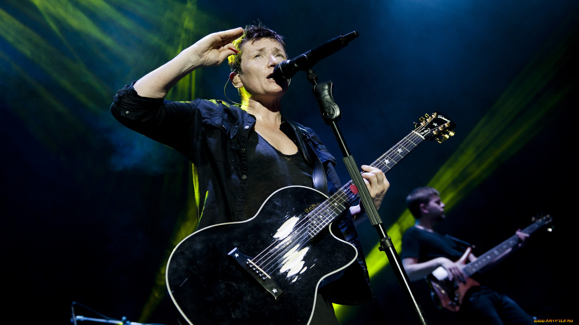 диана, арбенина, музыка, ночные, снайперы, концерт, микрофон, певица, гитара, женщина